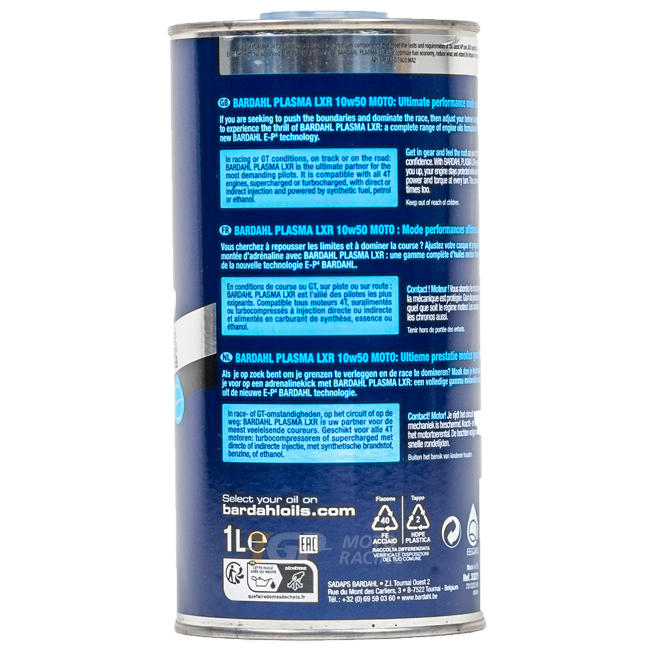 Bardahl 10W50 Plasma LXR - 1 Liter Premium Öl