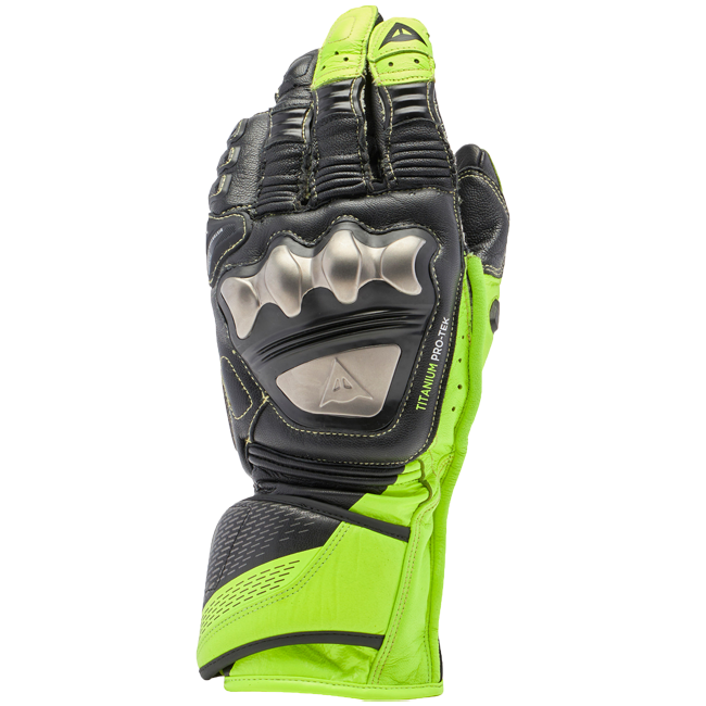 Dainese Full Metal 7 Racing Motorcycle Guantes de cuero | Hombres | Negro/Amarillo de neón | 201810001462000