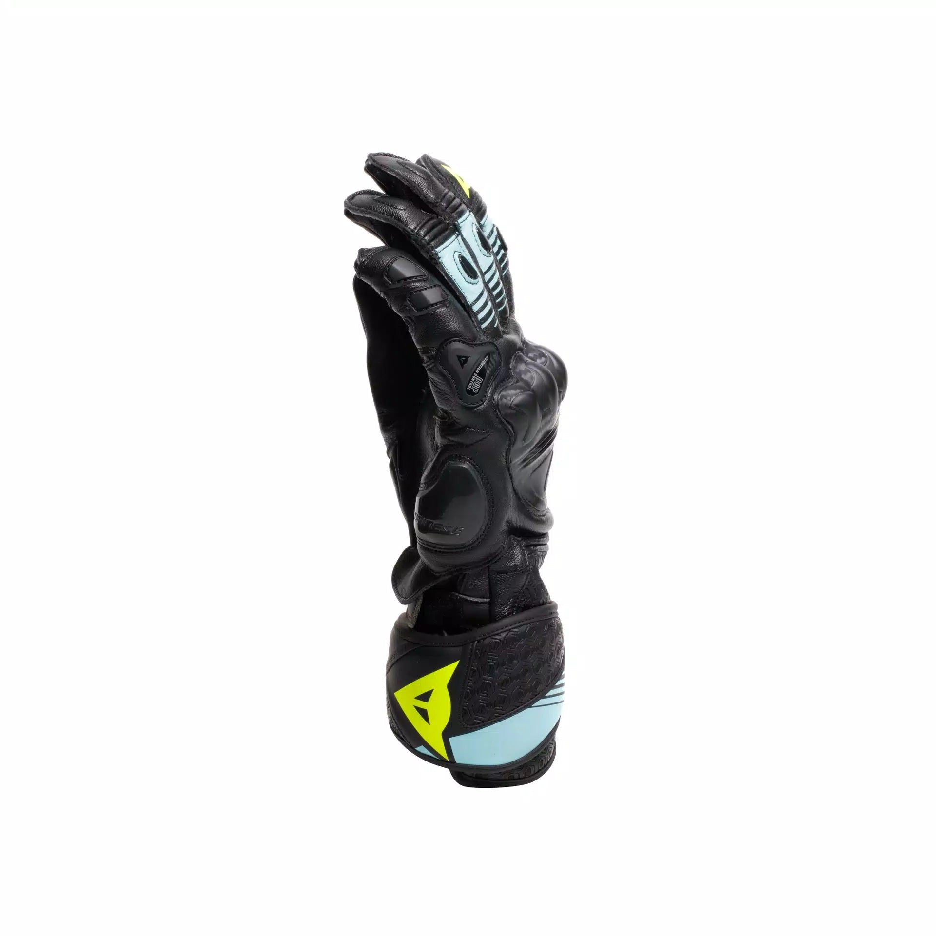 Guantes de cuero de motocicleta Dainese Fiero Racing | Hombres | Negro/azul claro | 201810002568o00