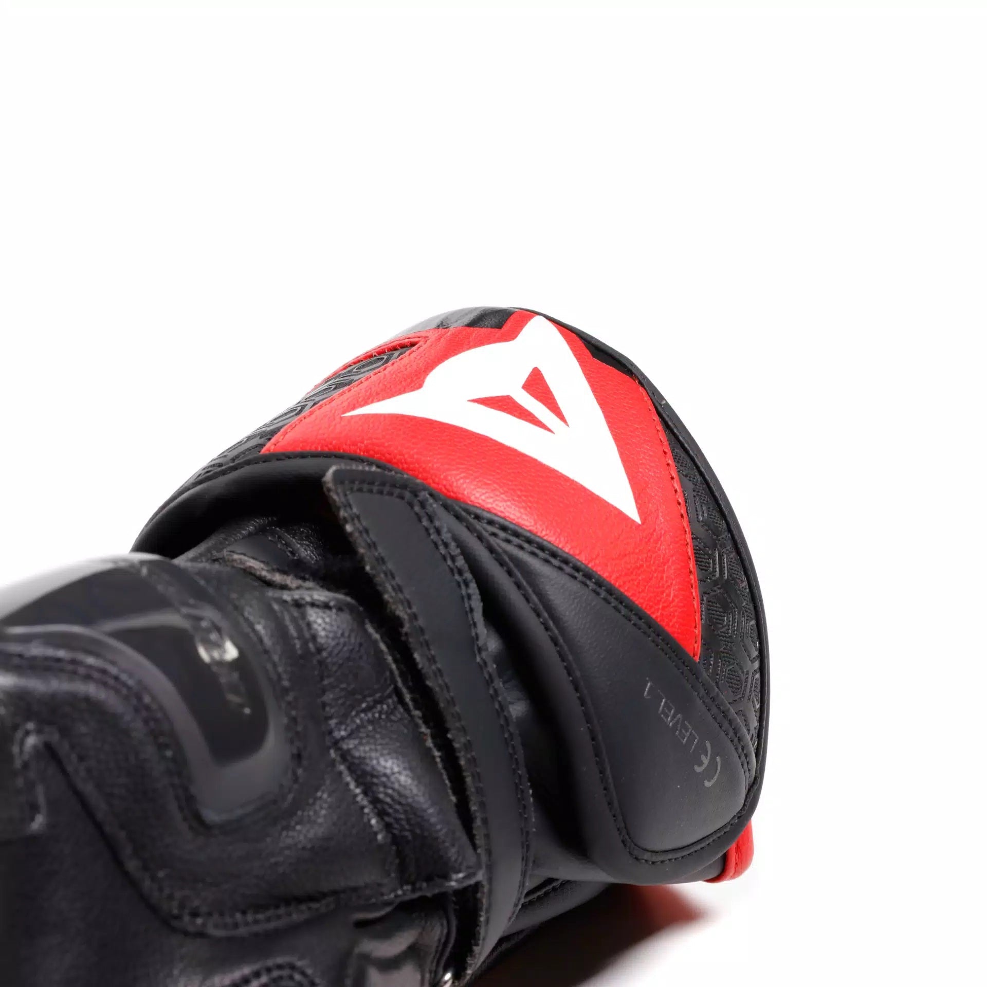 Guantes de cuero de motocicleta Dainese Fiero Racing | Hombres | Negro/rojo | 2018100025A700