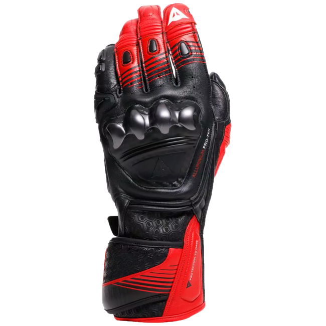 Guantes de cuero de motocicleta Dainese Fiero Racing | Hombres | Negro/rojo | 2018100025A700