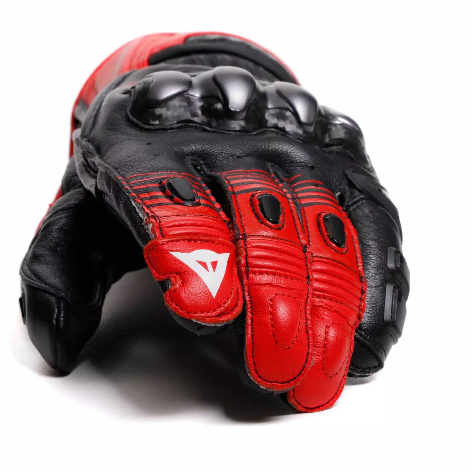 Guantes de cuero de motocicleta Dainese Fiero Racing | Hombres | Negro/rojo | 2018100025A700