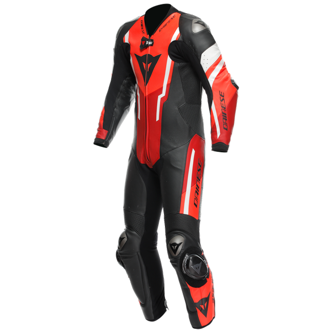 Dainese Misano 3 D-Air® Traje de carreras de airbag combinados de cuero de una pieza | Hombres | Rojo