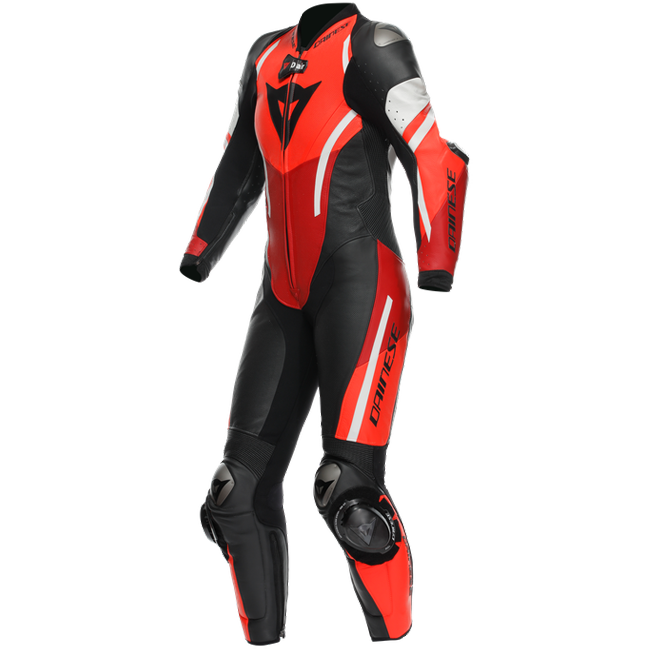 Dainese Misano 3 Lady D-Air® Traje de carreras de airbag combinados de cuero de una pieza combinada | Mujeres | Rojo