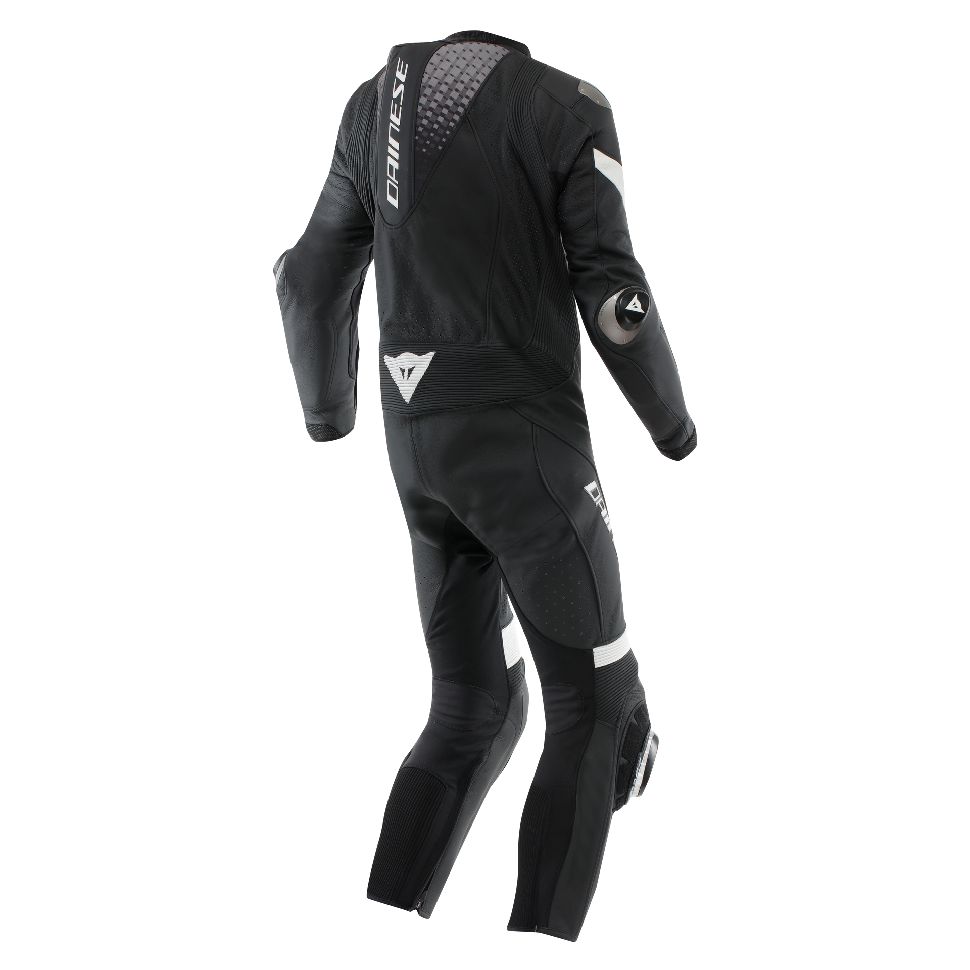 Dainese Laguna Seca 6 Einteiler Lederkombi – Perforierter Rennanzug | Herren | Schwarz/Weiß