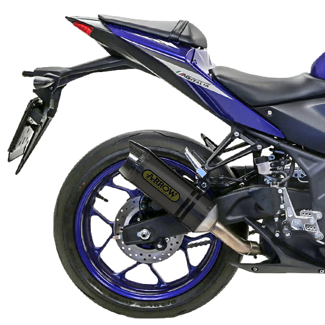 Flecha Slip-On Thunder Aluminum Dark Yamaha YZF-R3 (15-18) 71831akn
