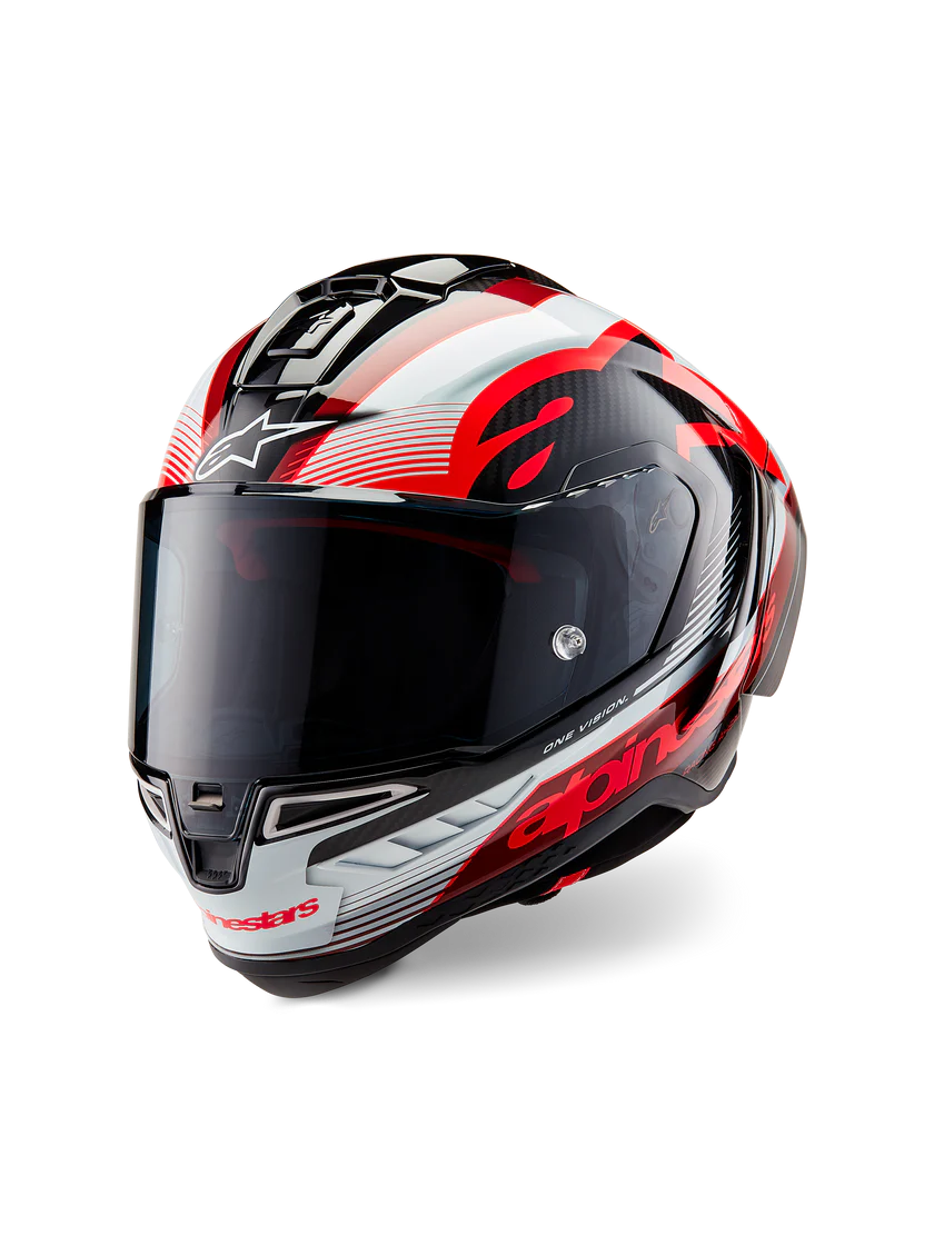 Alpinestars Supertech R10 Equipo Helm Carb Carb Red White Gloss 8200224-1352