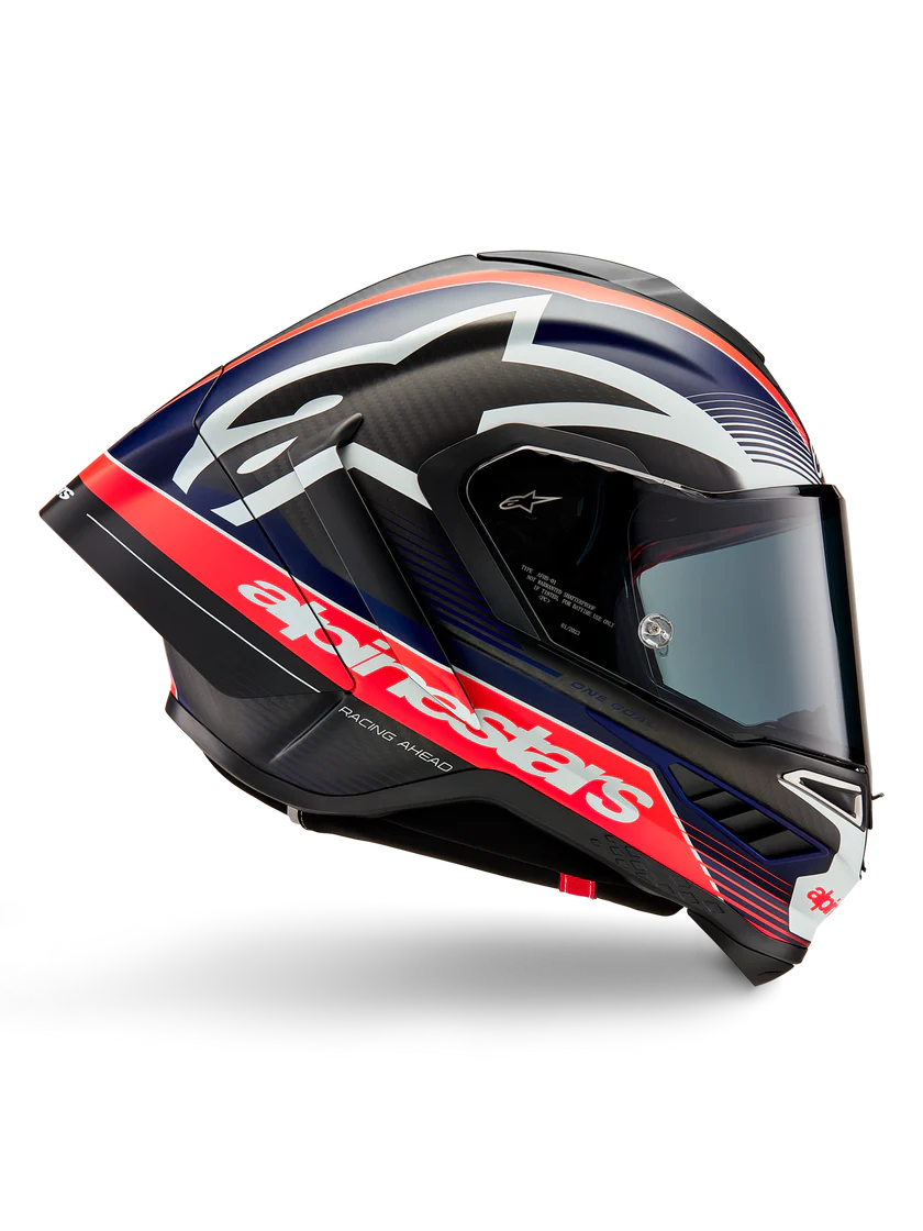 Alpinestars Supertech R10 Equipo Helm Carbon Carb rojo Fluo Blue oscuro Matt 8200224-1383