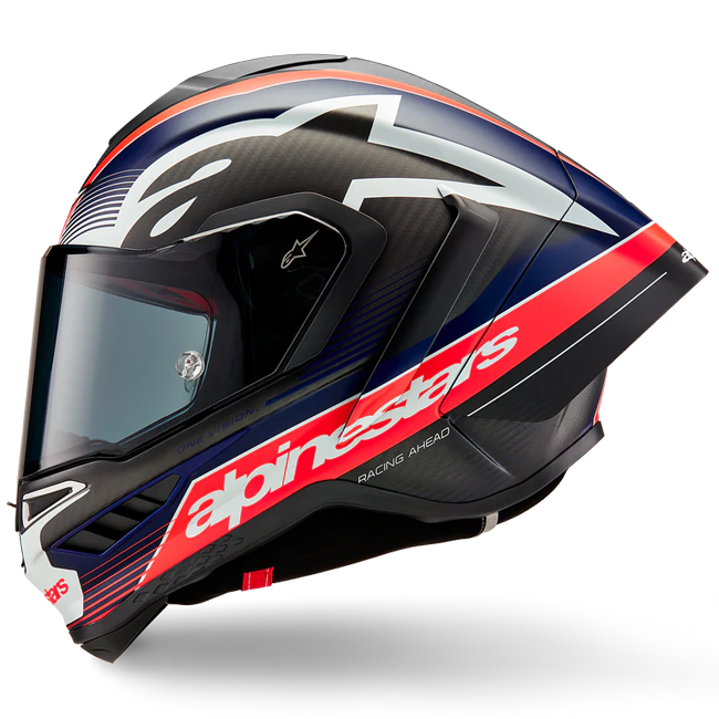 Alpinestars Supertech R10 Equipo Helm Carbon Carb rojo Fluo Blue oscuro Matt 8200224-1383