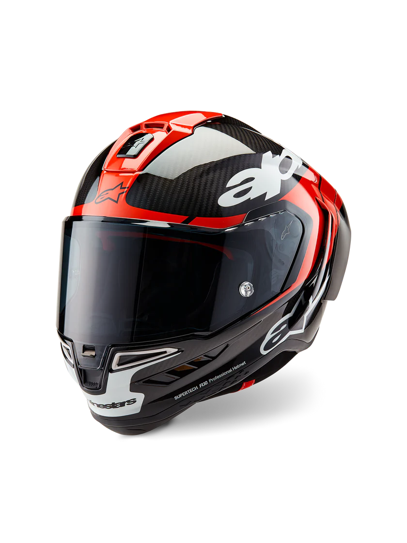 Alpinestars Supertech R10 Elemento Casco Carb de carbono Blanco rojo brillante 8200324-1363