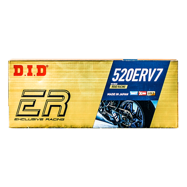 D.I.D 520ERV7 X-ring chain 520 G&G open with rivet lock – 100 to 130 links