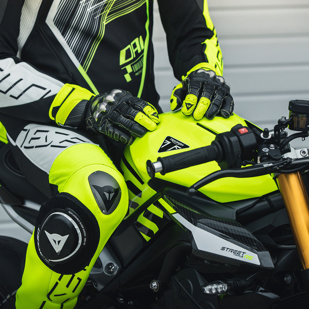 Dainese Full Metal 7 Racing Motorcycle Guantes de cuero | Hombres | Negro/Amarillo de neón | 201810001462000