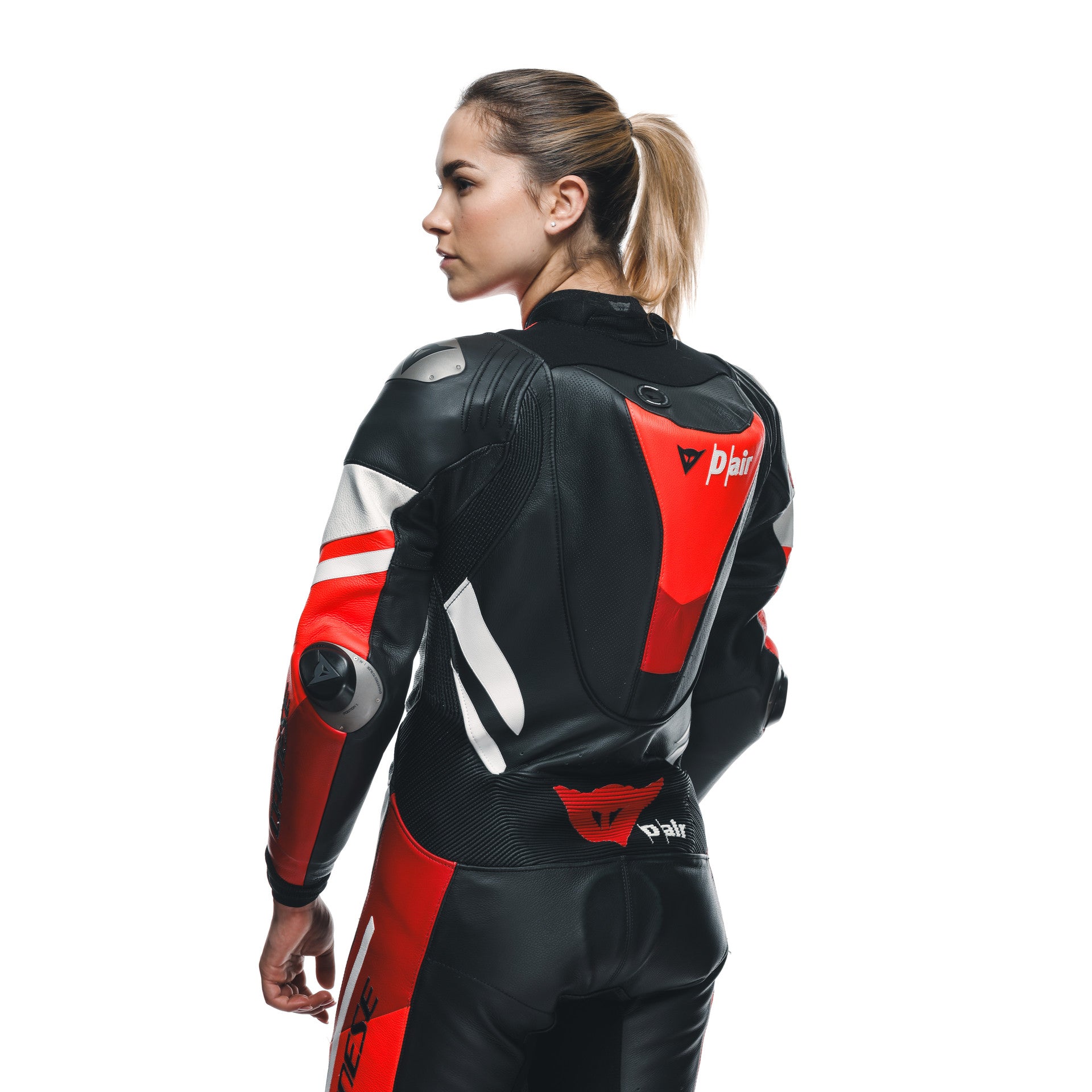 Dainese Misano 3 Lady D-Air® Traje de carreras de airbag combinados de cuero de una pieza combinada | Mujeres | Rojo