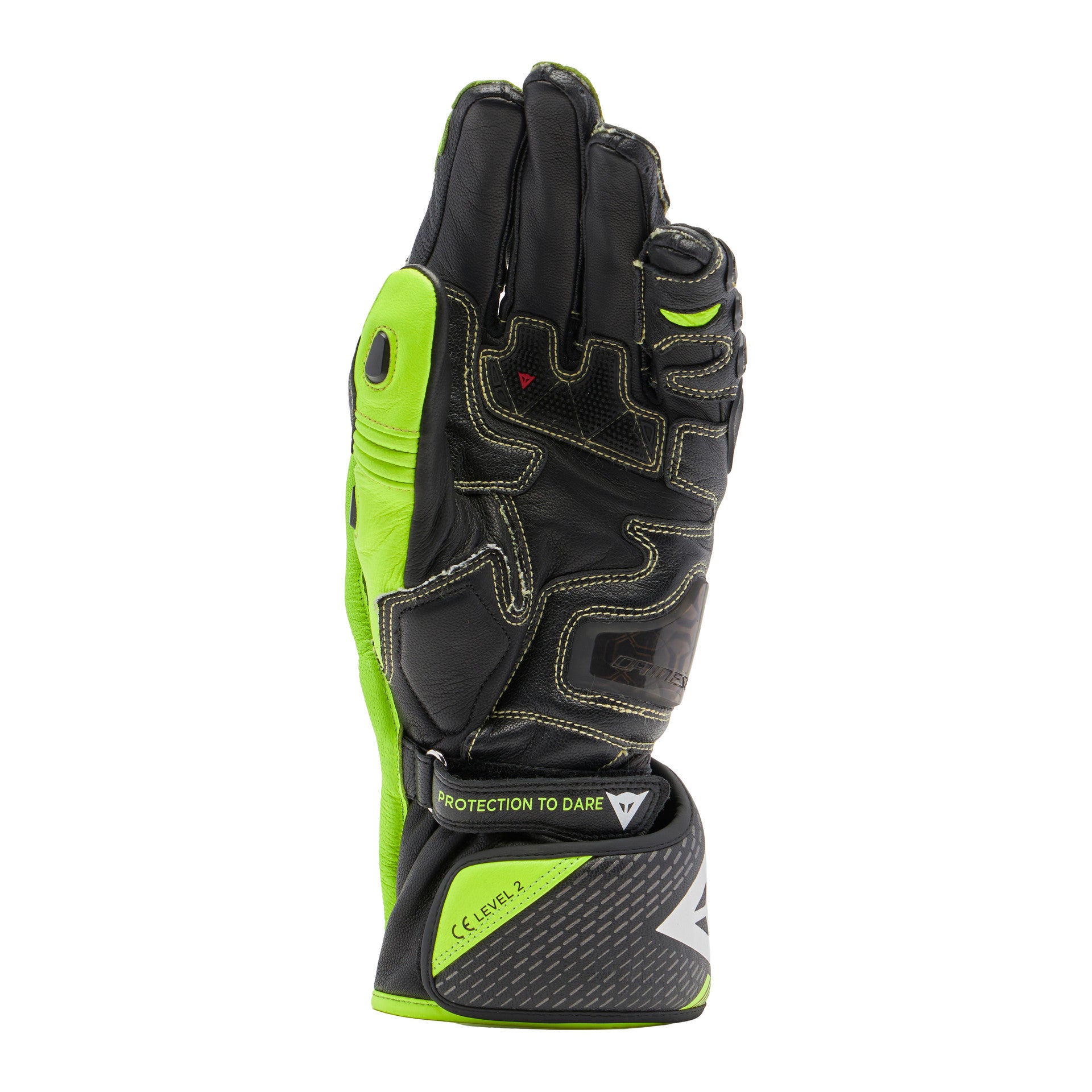 Dainese Full Metal 7 Racing Motorcycle Guantes de cuero | Hombres | Negro/Amarillo de neón | 201810001462000