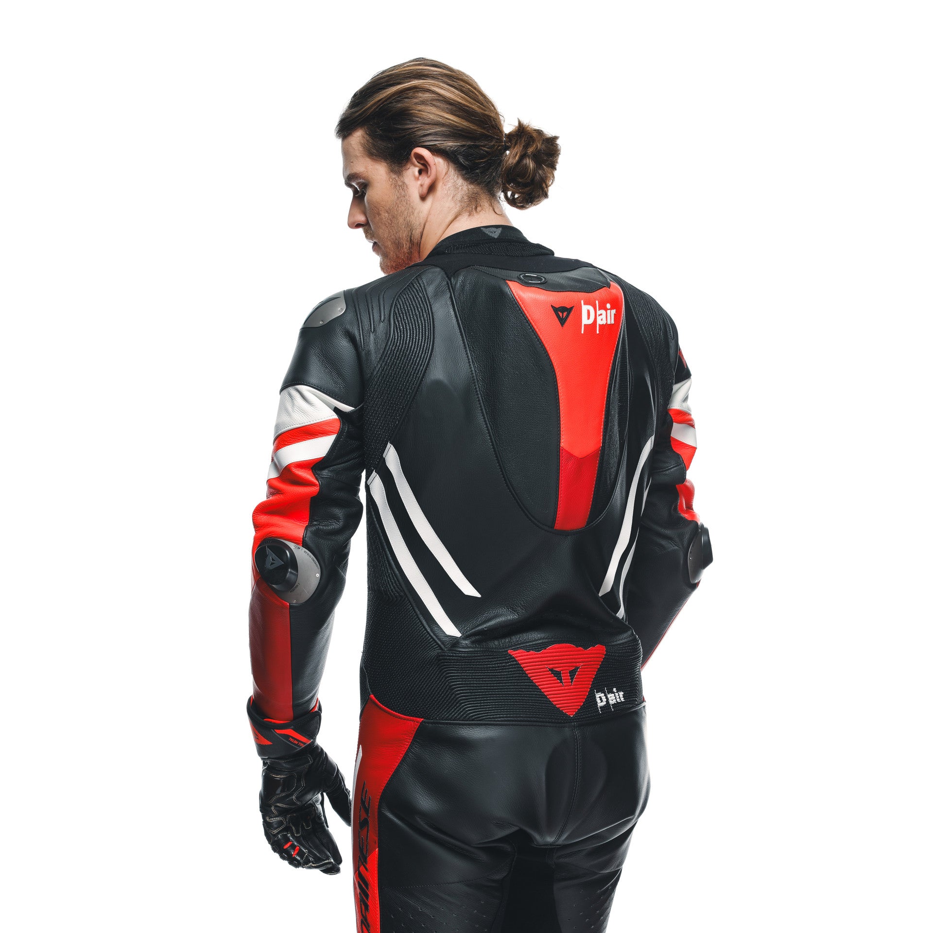 Dainese Misano 3 D-Air® Traje de carreras de airbag combinados de cuero de una pieza | Hombres | Rojo