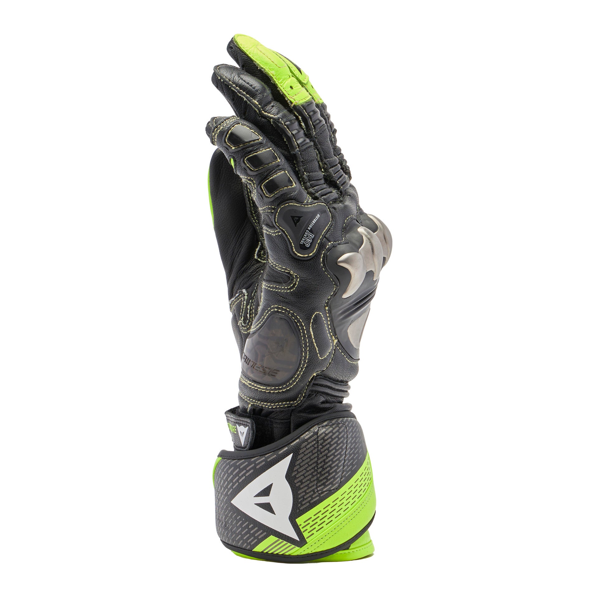 Dainese Full Metal 7 Racing Motorcycle Guantes de cuero | Hombres | Negro/Amarillo de neón | 201810001462000