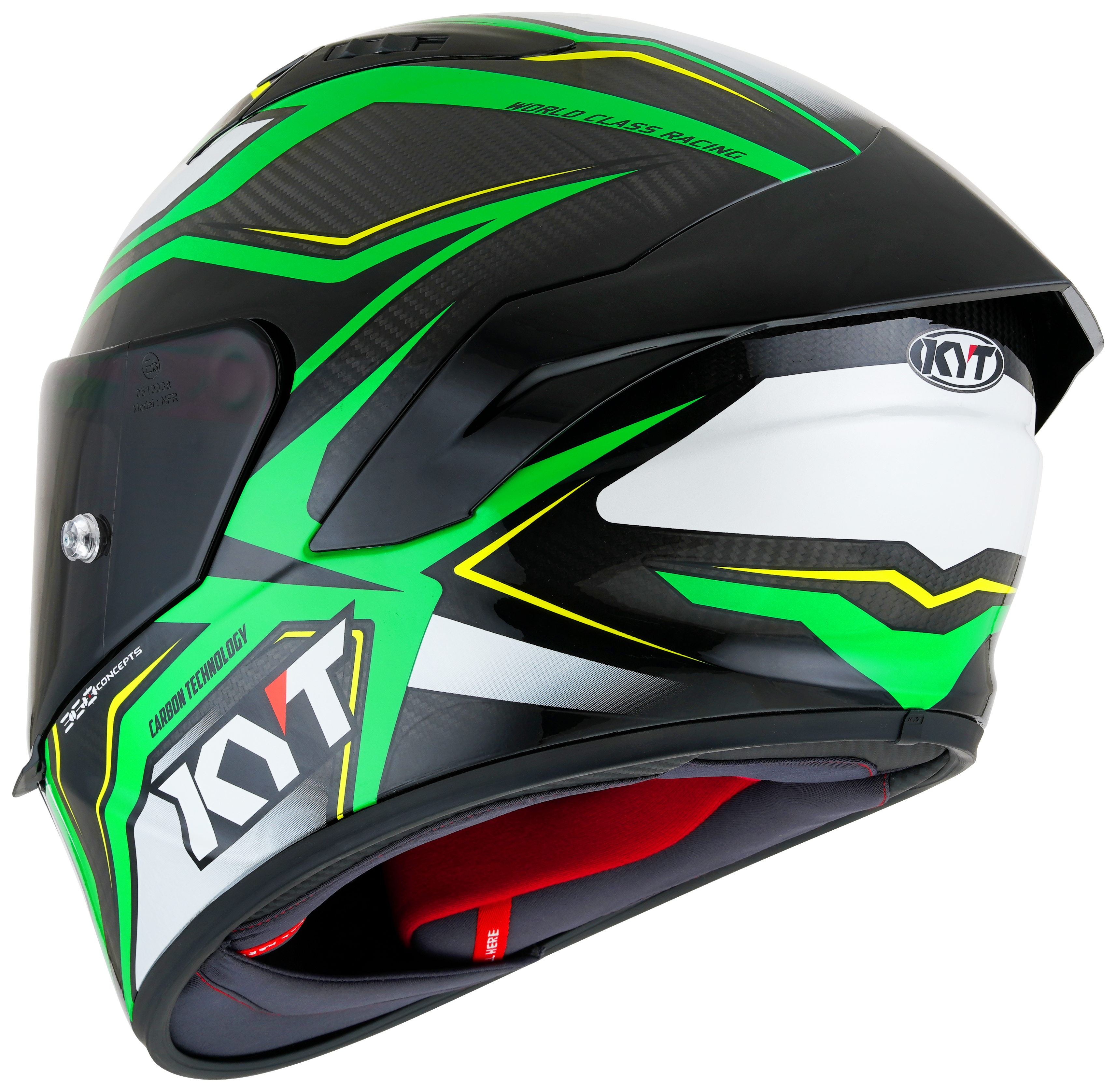 Kyt NZ-Race Timonelas de carbono Gloso Green Green Fluo/White Y6NZ0025