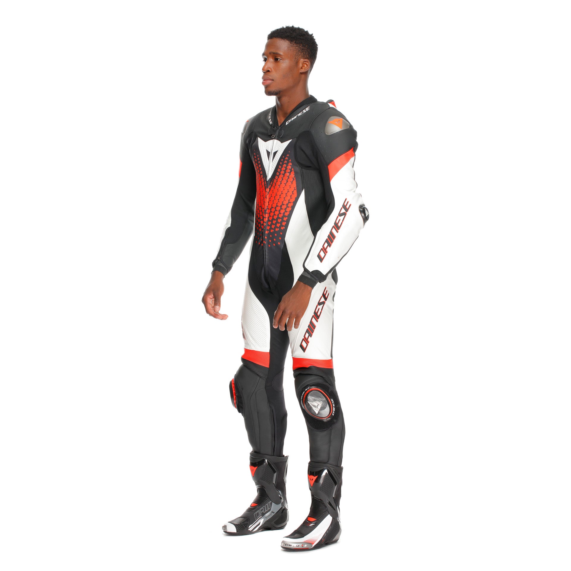Dainese Laguna Seca 6 Einteiler Lederkombi – Perforierter Rennanzug | Herren | Weiß/Rot