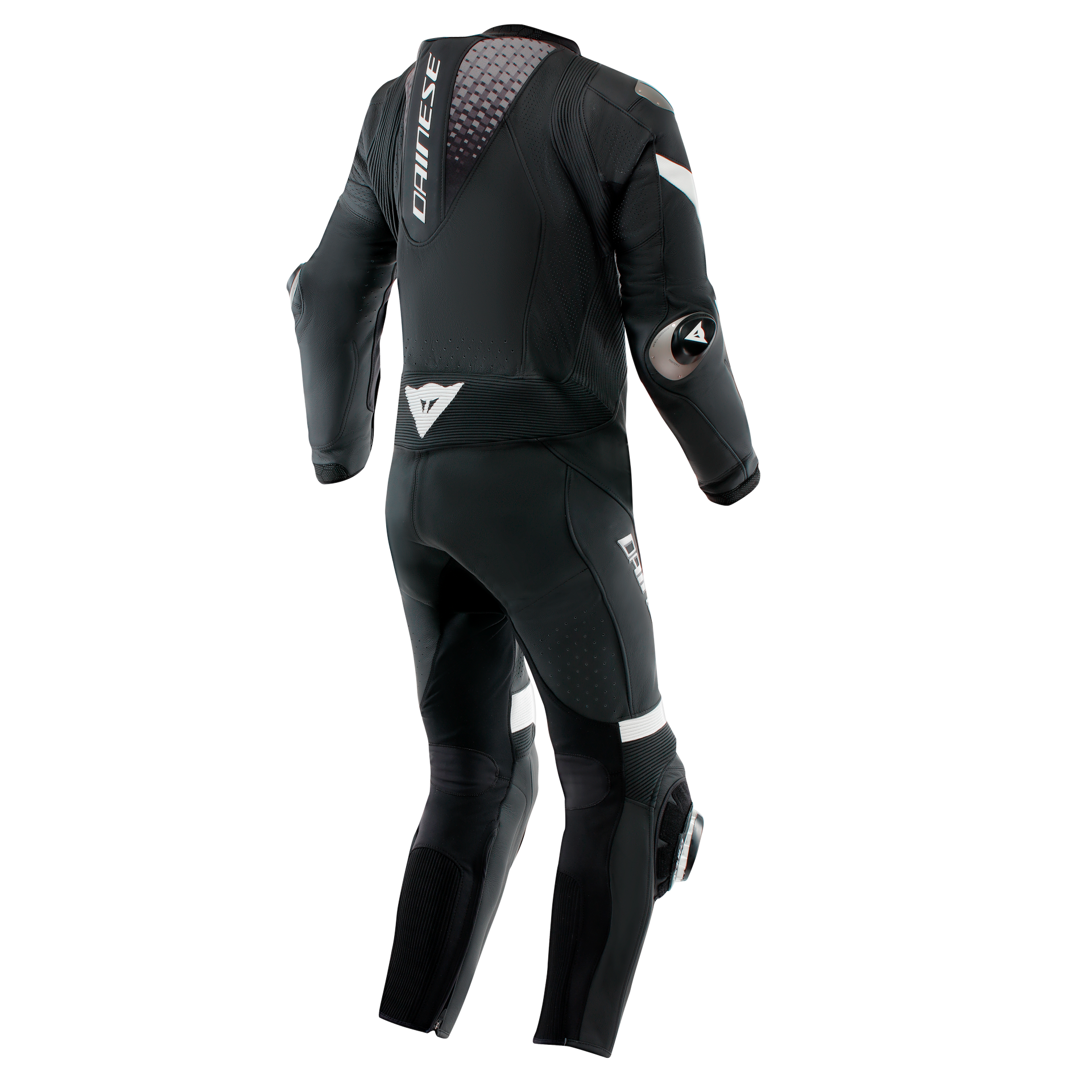 Dainese Laguna Seca 6 Einteiler Lederkombi – Perforierter Rennanzug | Herren | Schwarz/Weiß