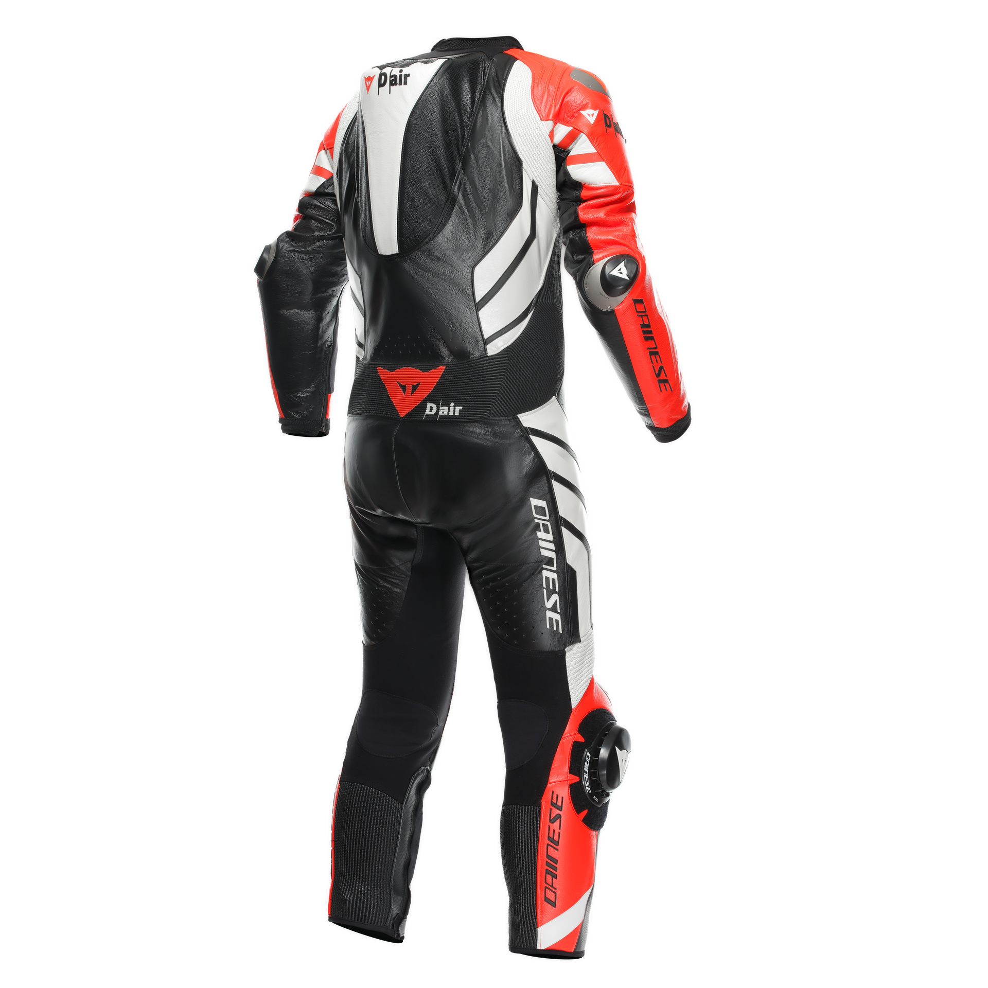 Dainese Mugello 3 D-AIR® one-piece leather combination-perforated airbag racing suit | Men | Black/red