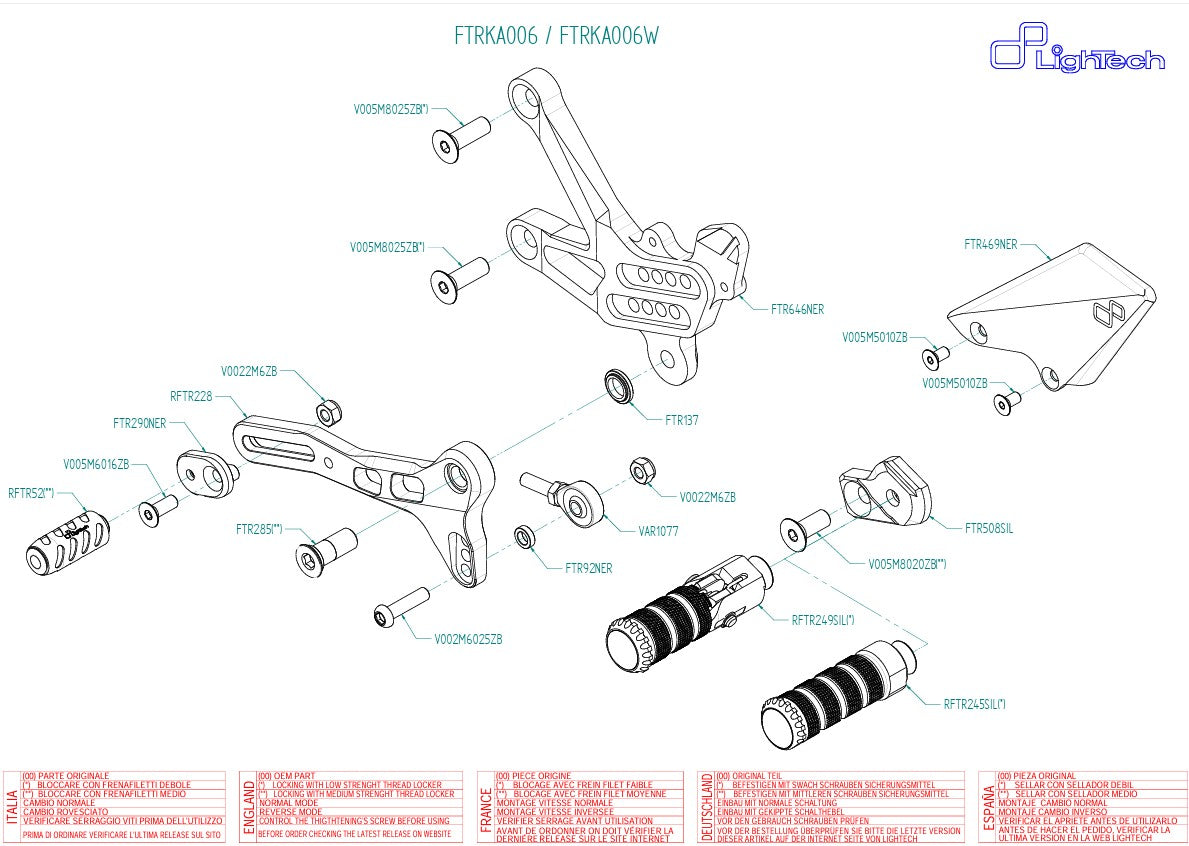 Sistema de frenos LighTech Kawasaki ZX-10 R/RR (16-20) FTRKA006/W