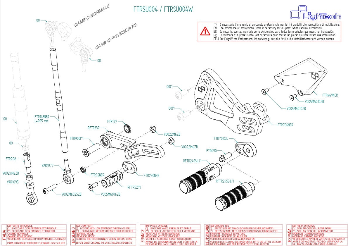 Impianto di freni LighTech Suzuki GSX-R 1000 (17-23) FTRSU004/W