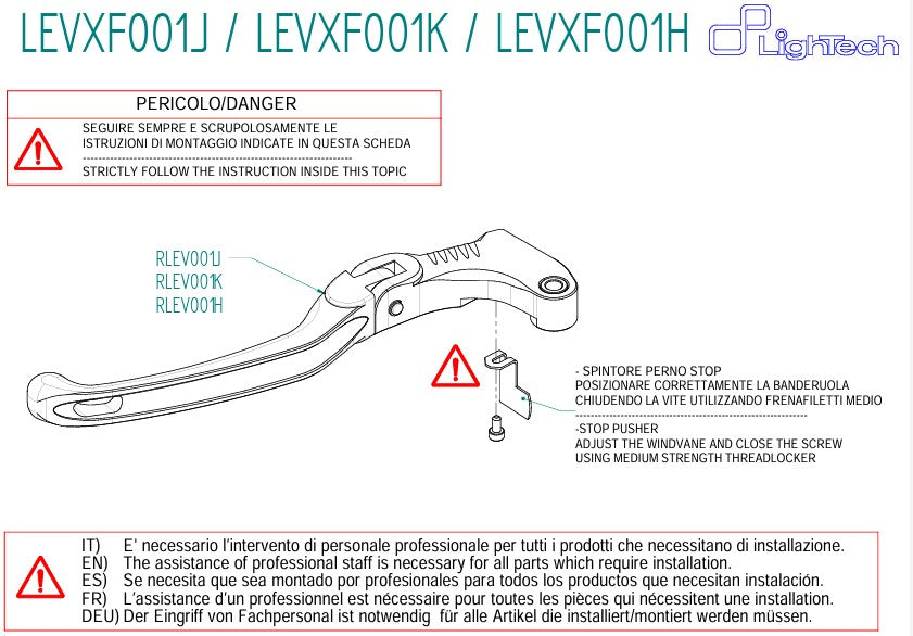 Klappbarer Kupplungshebel LighTech Aprilia RS 660 (20-25) LEVXF001J