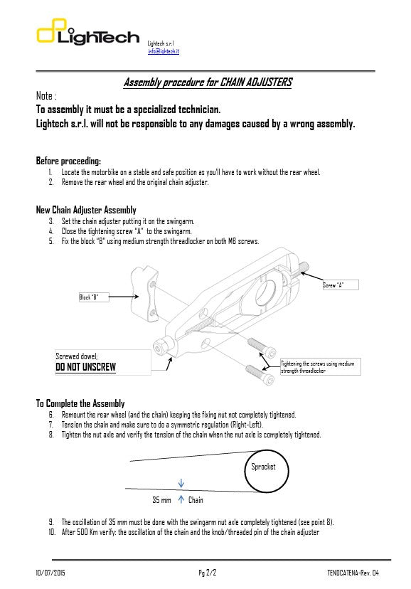 Chain tensioner Lightech Yamaha RJ27 (17-25) Teya006