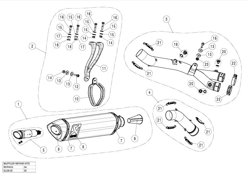 Set di Track Day Akrapovic (Titanio) Yamaha YZF-R1/M (15-25) S-Y10SO19-RT/TD