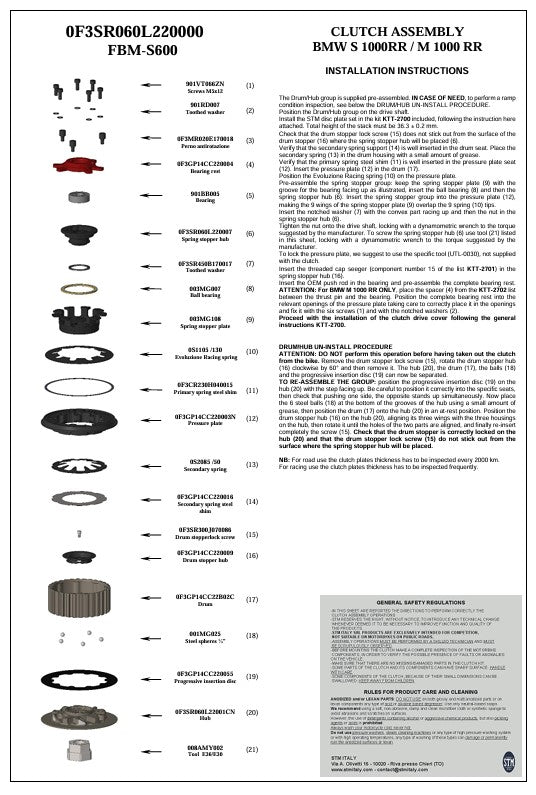 STM dry clutch kit BMW M1000RR K66 (23-25) KTT-2700