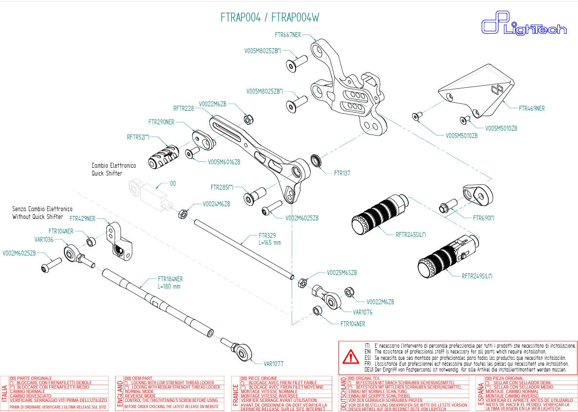 Sistema de escape LighTech Aprilia RSV4/Factory/R/RR/RF (09-16) FTRAP004/W