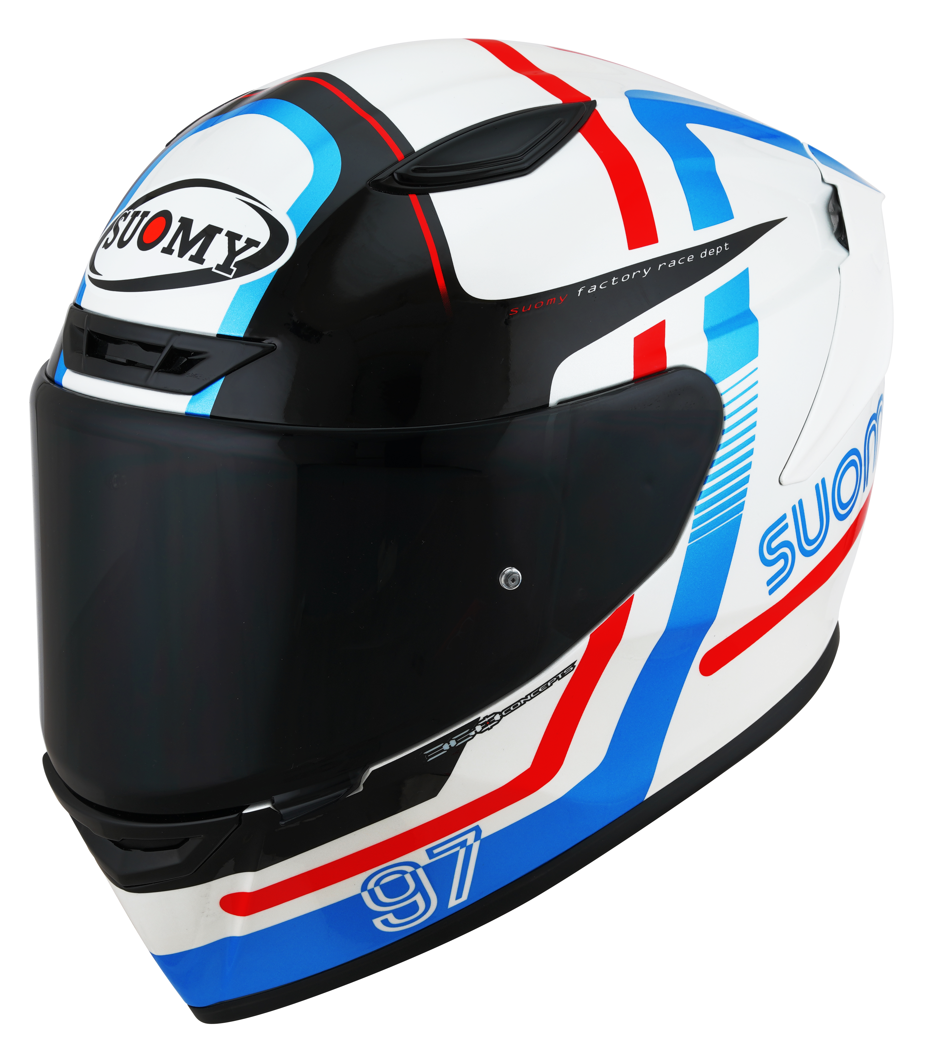 Suomy Track-1 timón noventa y siete blancos brillantes/rojo K6T10001