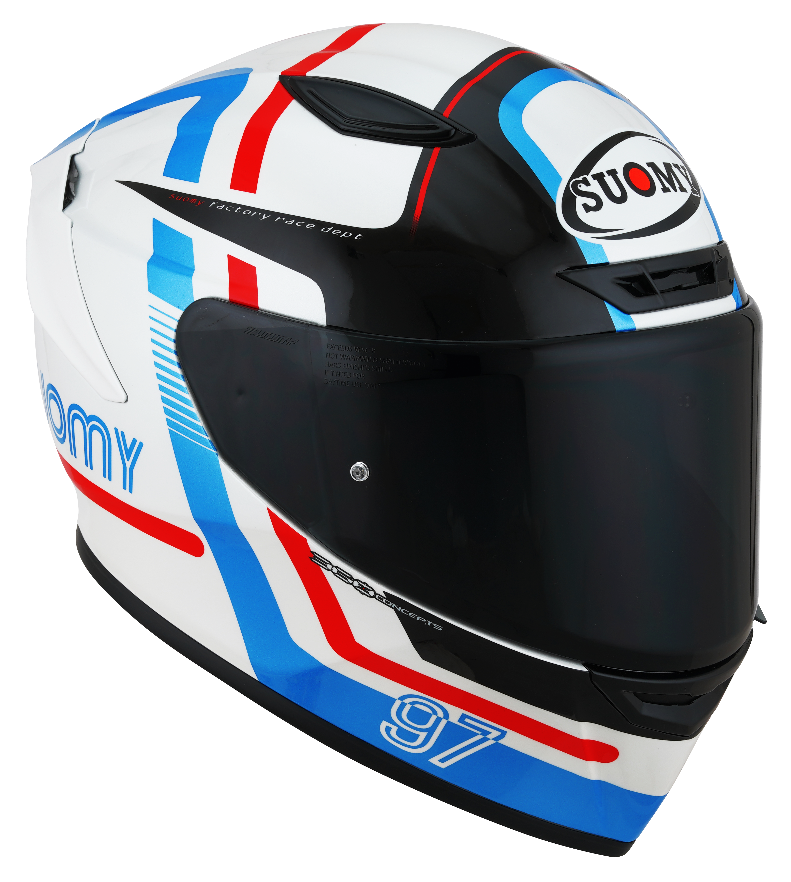 Suomy Track-1 timón noventa y siete blancos brillantes/rojo K6T10001