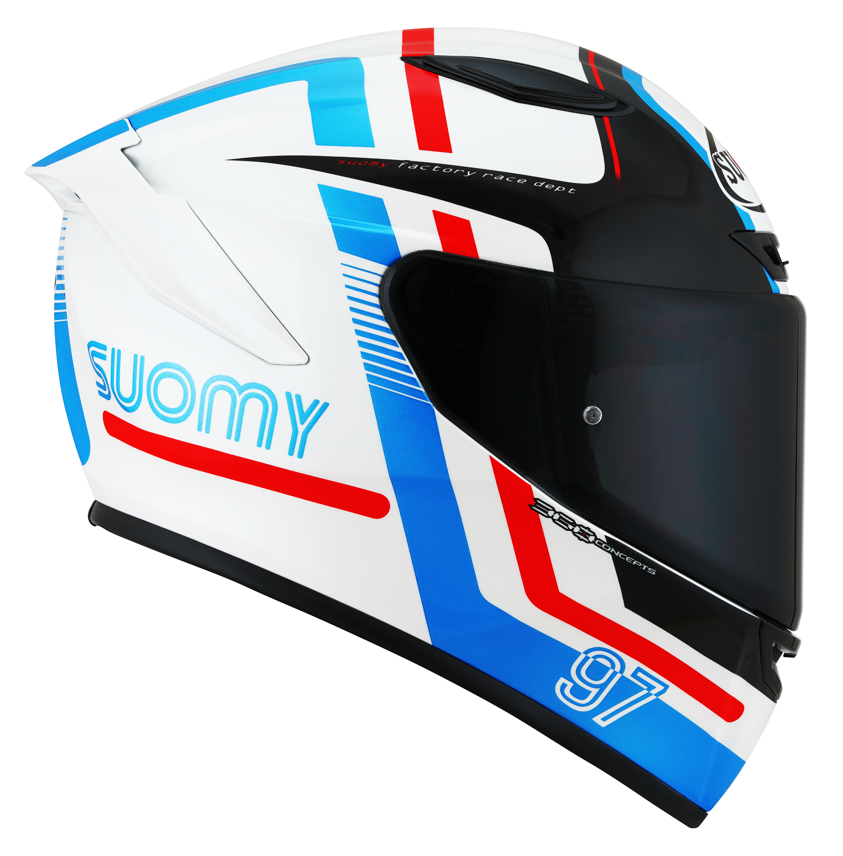 Suomy Track-1 timón noventa y siete blancos brillantes/rojo K6T10001