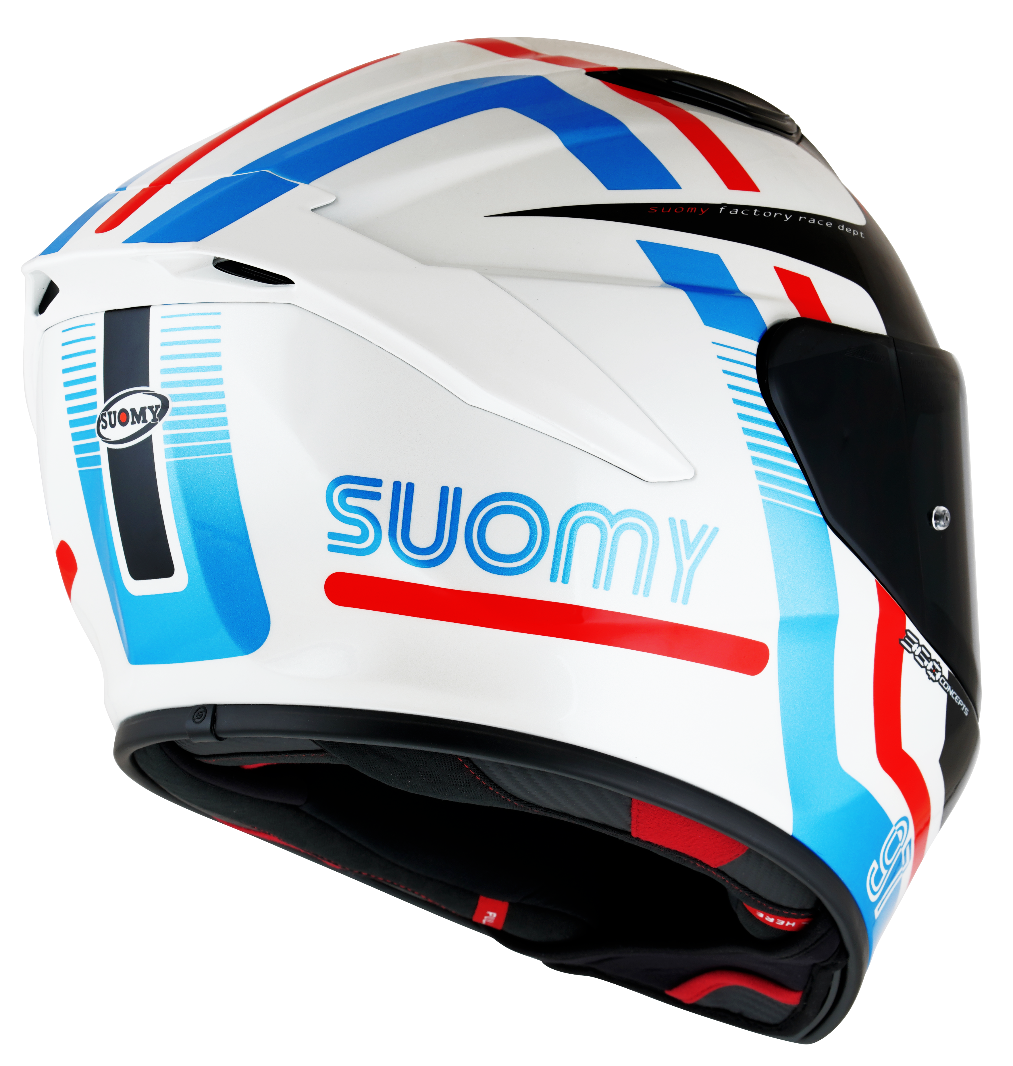 Suomy Track-1 timón noventa y siete blancos brillantes/rojo K6T10001