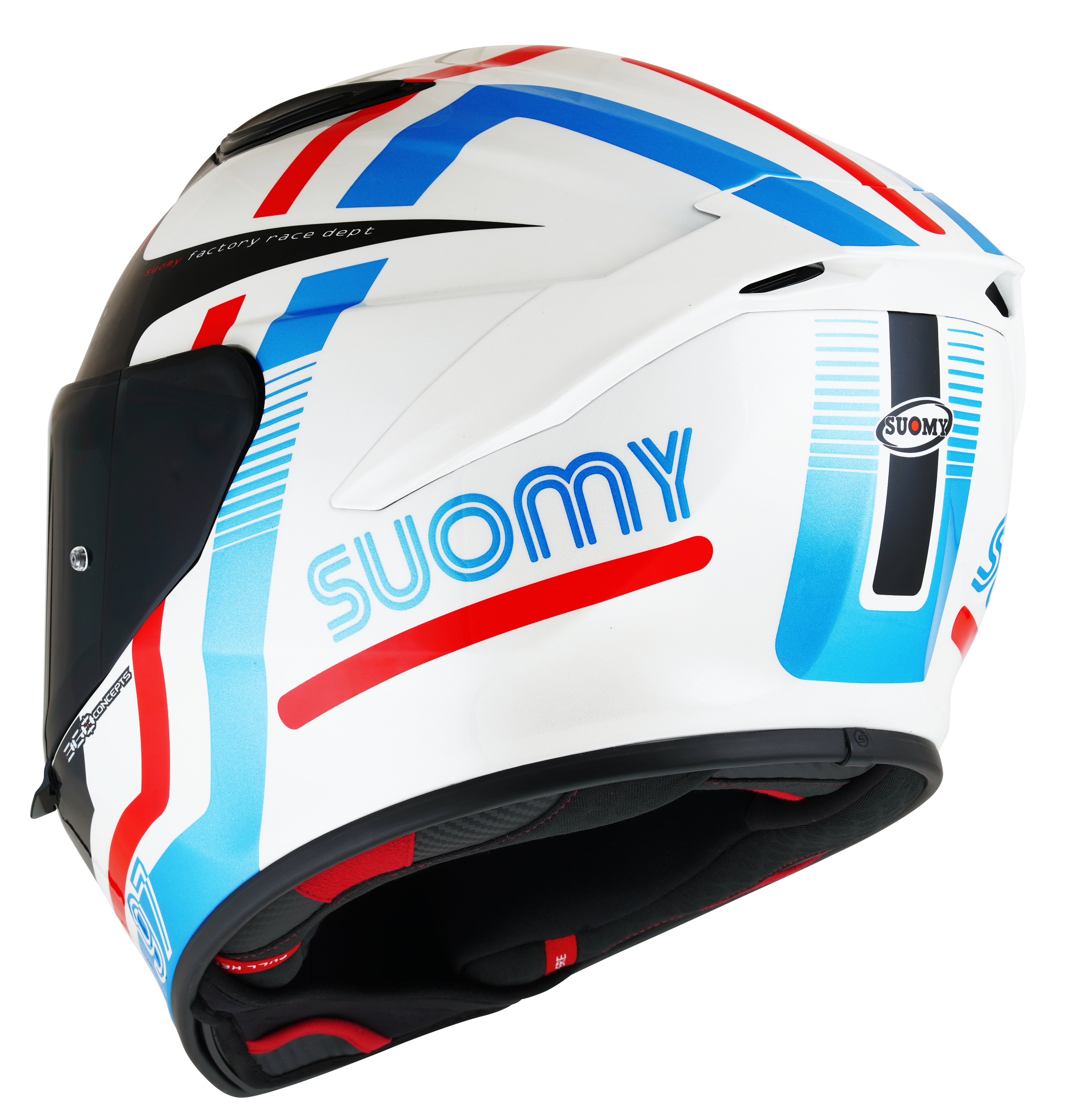 Suomy Track-1 timón noventa y siete blancos brillantes/rojo K6T10001