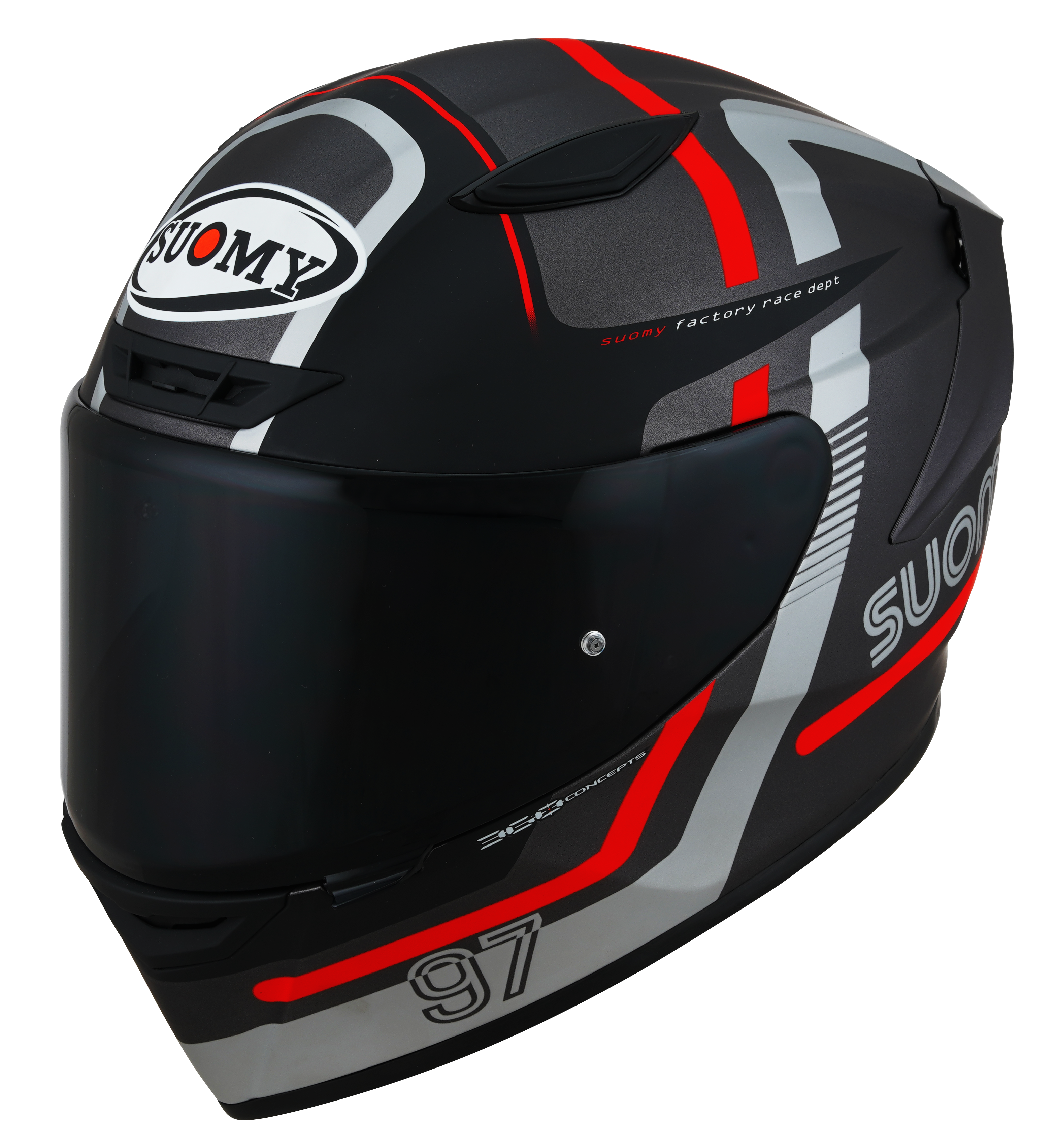 Suomy Track-1 timón noventa y siete pistola Matt Metal/Rot K6T10002