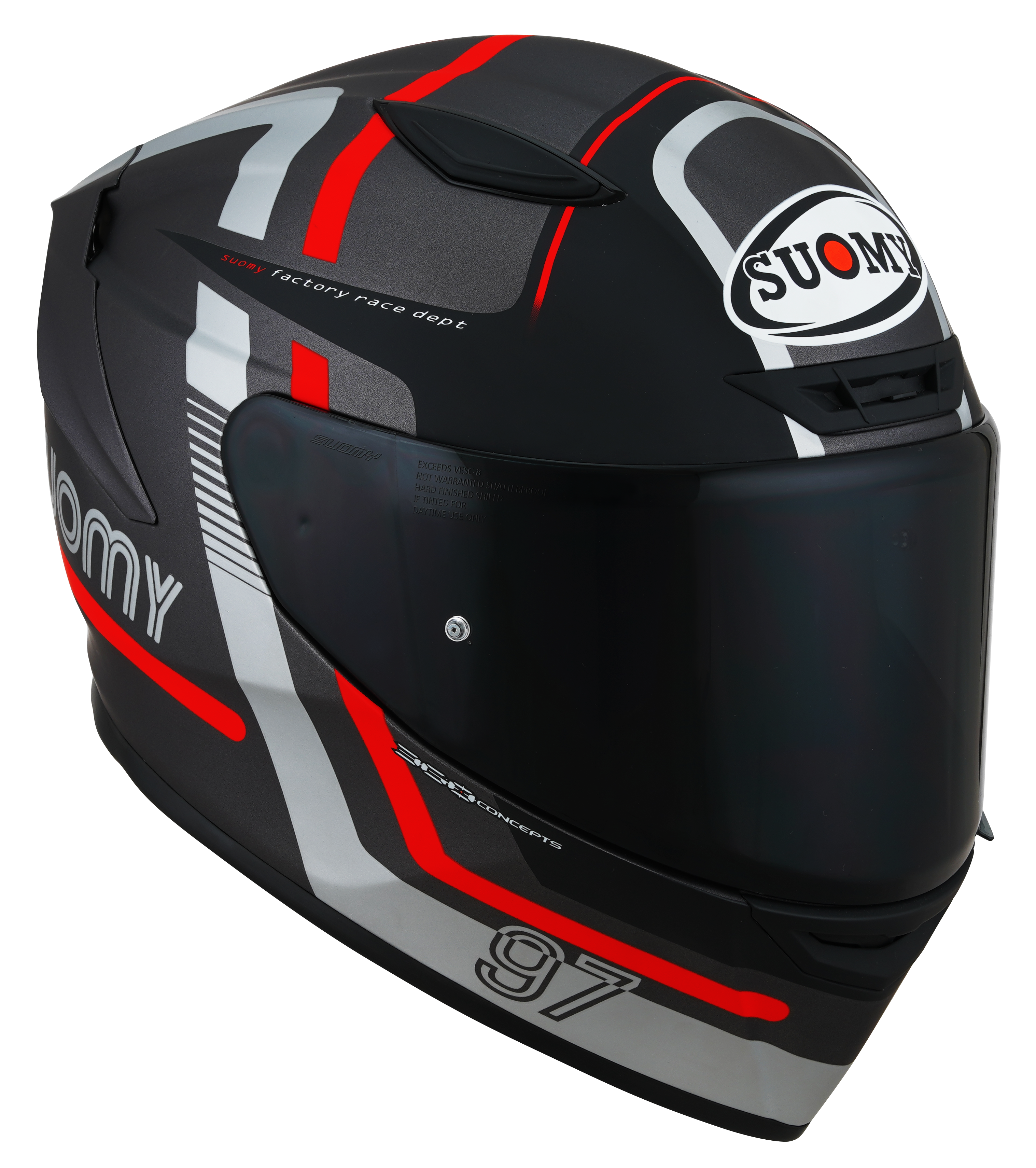 Suomy Track-1 timón noventa y siete pistola Matt Metal/Rot K6T10002
