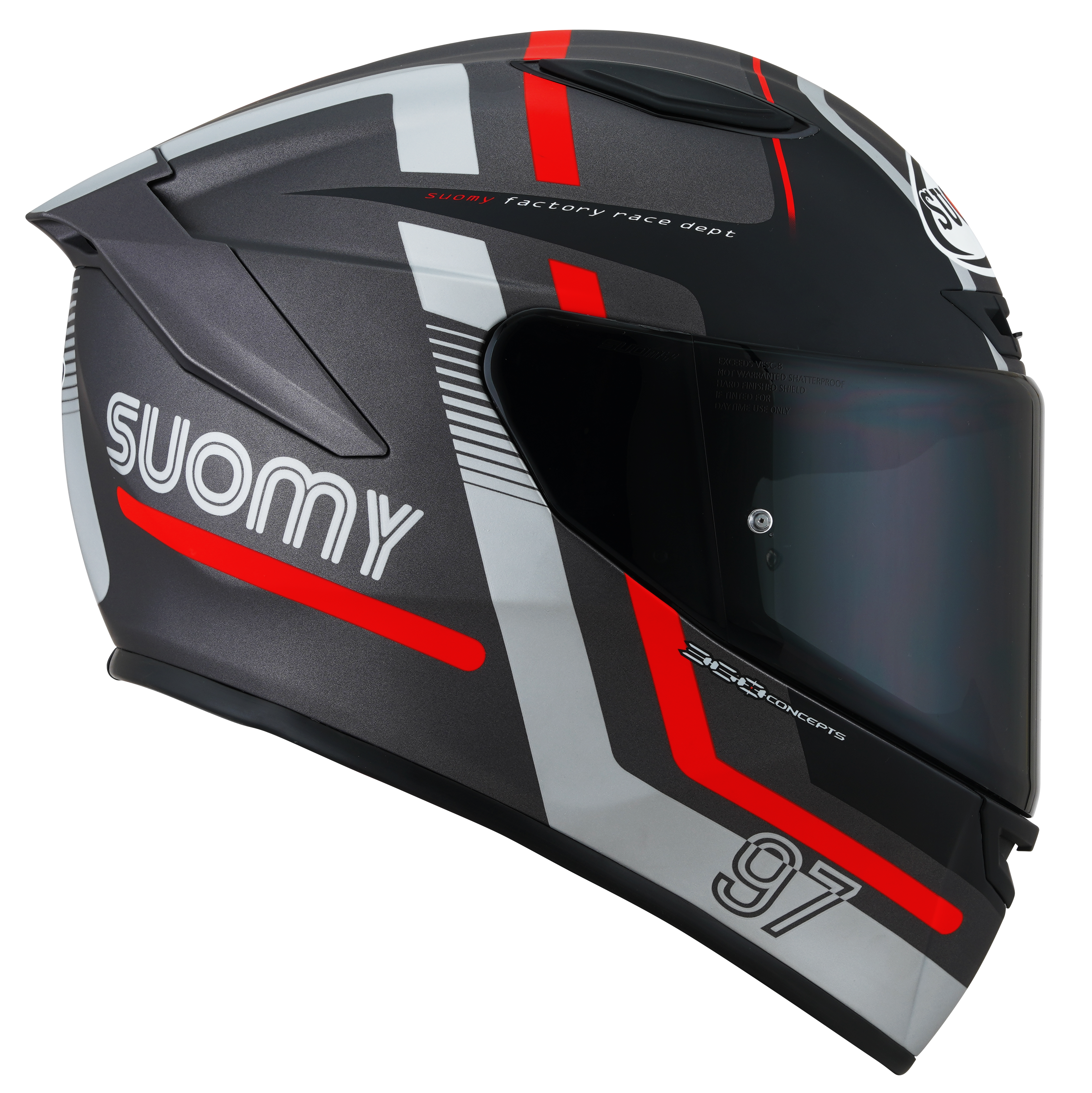 Suomy Track-1 timón noventa y siete pistola Matt Metal/Rot K6T10002