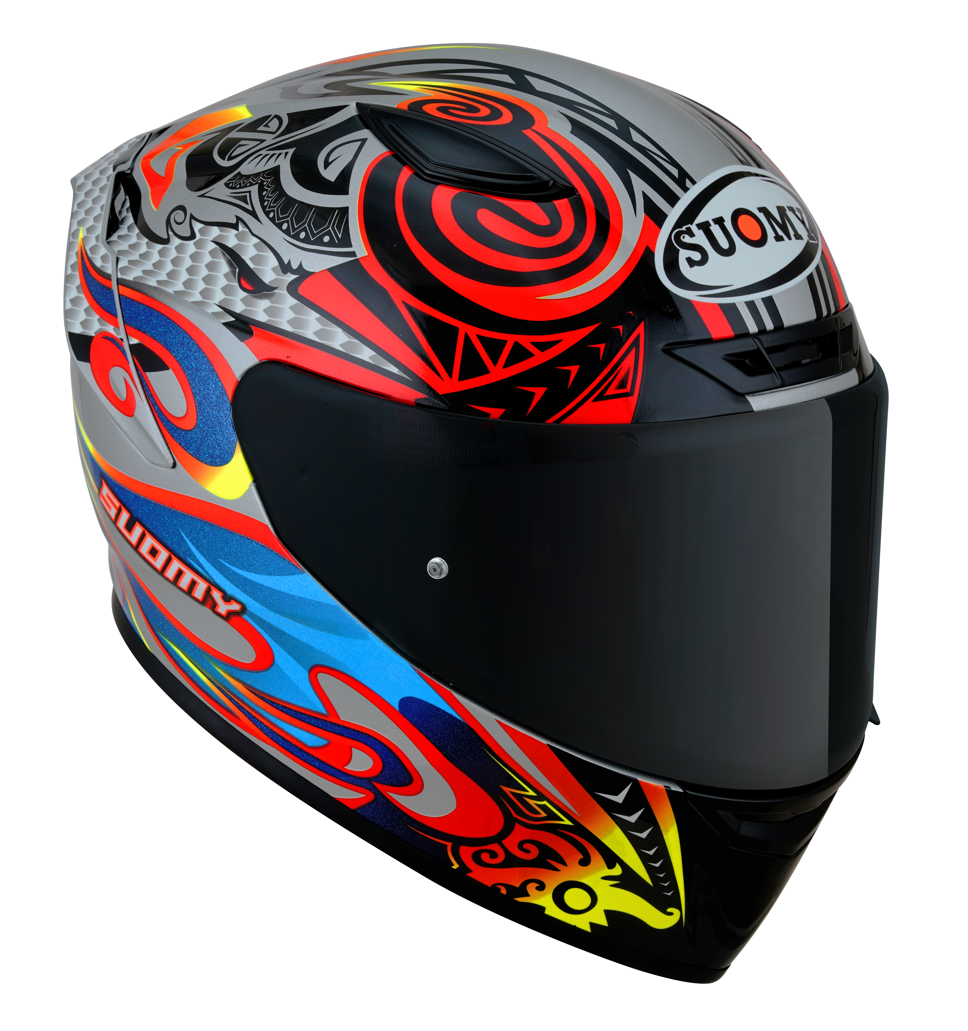 Suomy Track-1 Helm Volador de plata brillante/rojo/azul/amarillo K6T10005