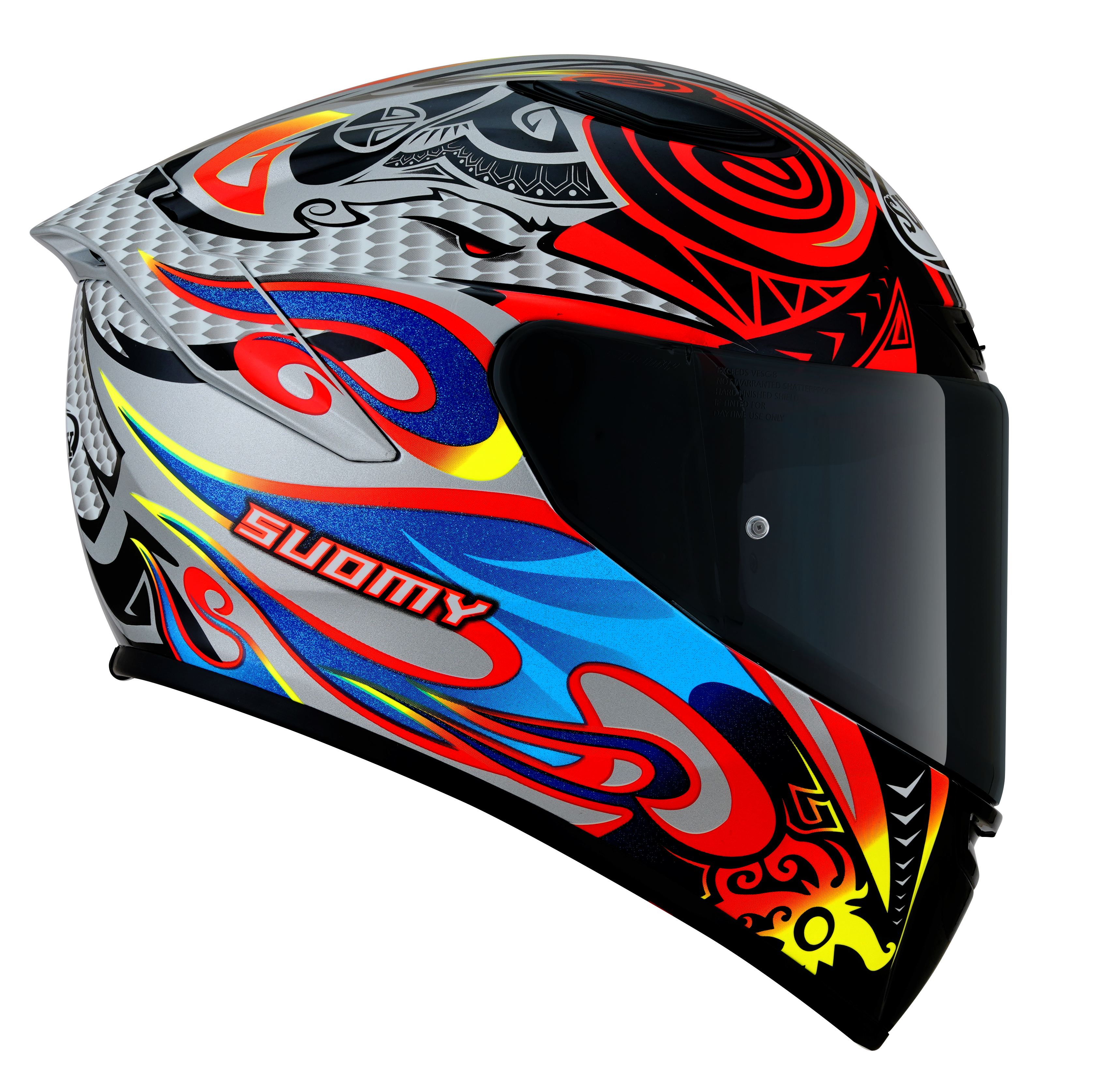 Suomy Track-1 Helm Volador de plata brillante/rojo/azul/amarillo K6T10005