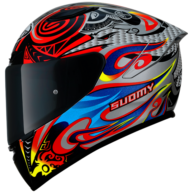 Suomy Track-1 Helm Volador de plata brillante/rojo/azul/amarillo K6T10005