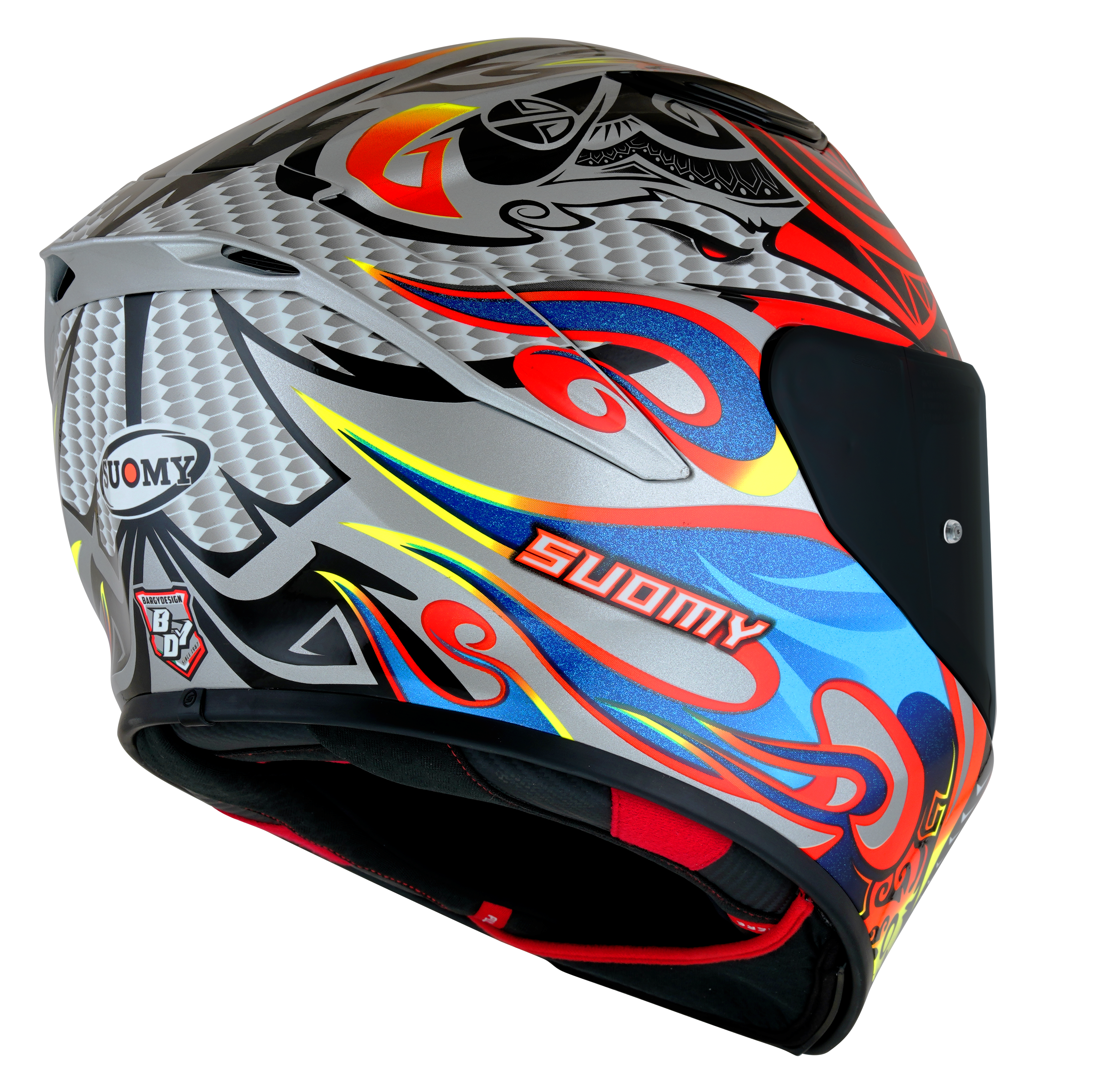 Suomy Track-1 Helm Volador de plata brillante/rojo/azul/amarillo K6T10005