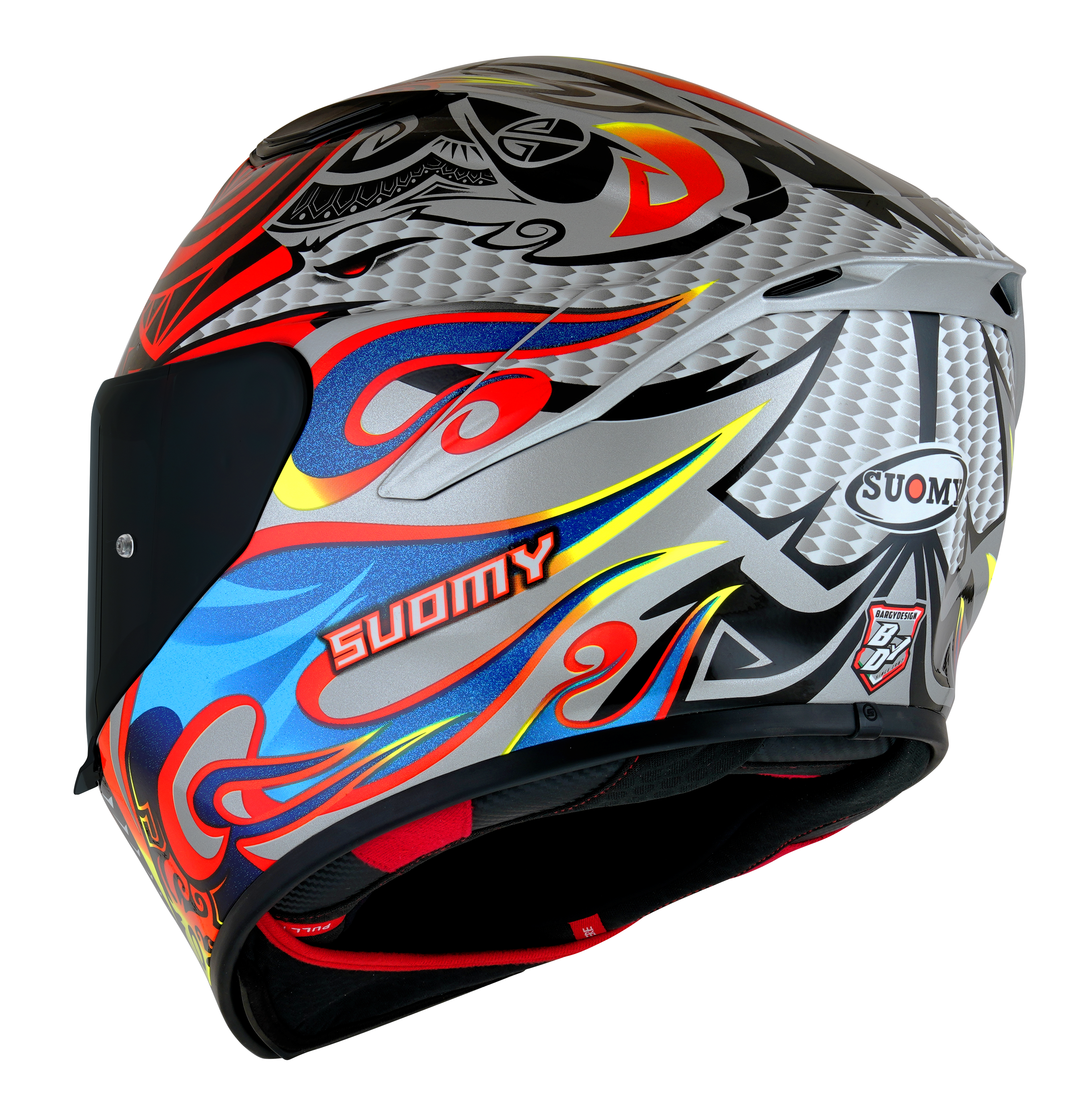 Suomy Track-1 Helm Volador de plata brillante/rojo/azul/amarillo K6T10005