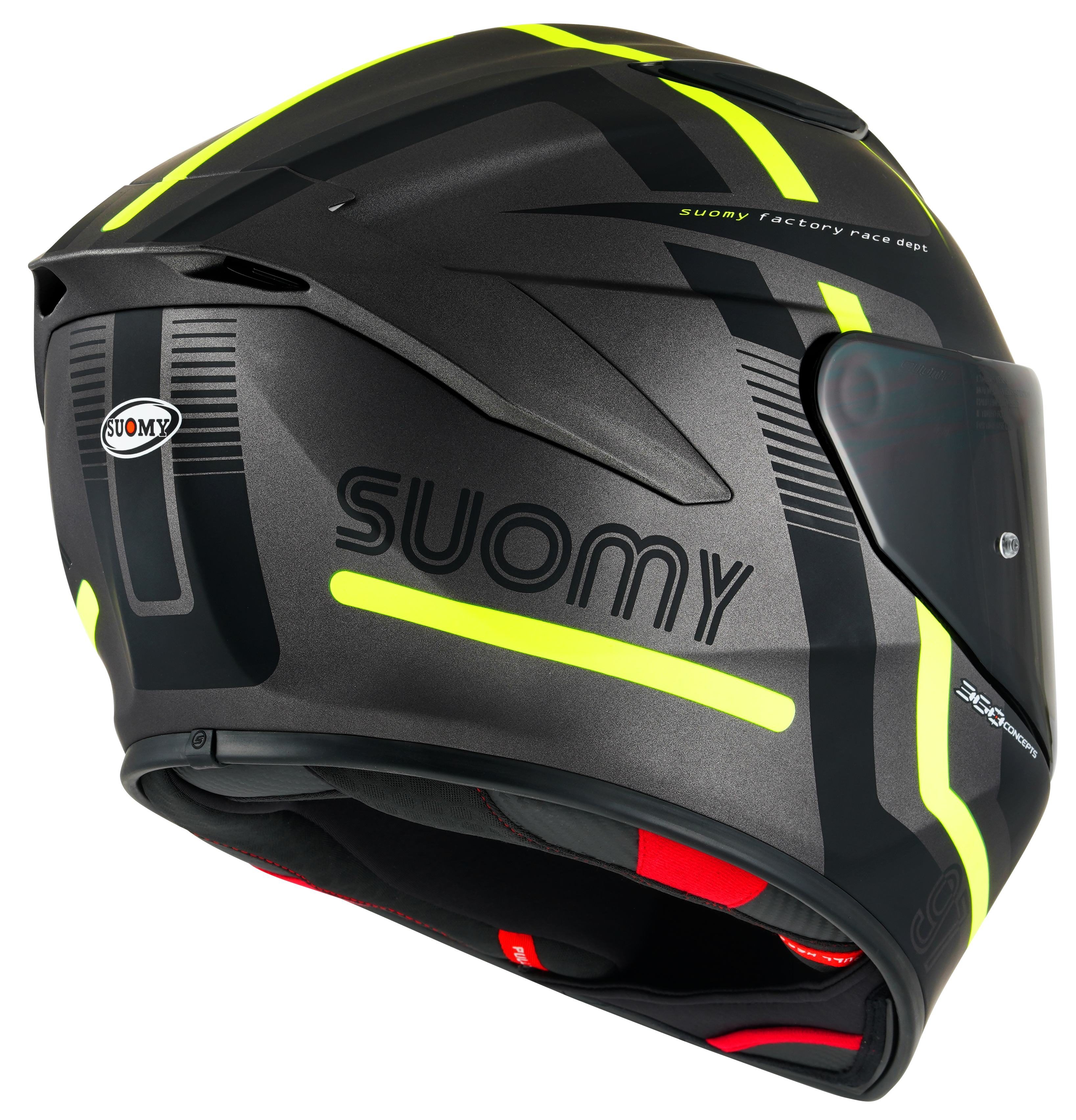 Suomy Track-1 Helm noventa y siete Matt Gun Metal/Gelb K6T10013