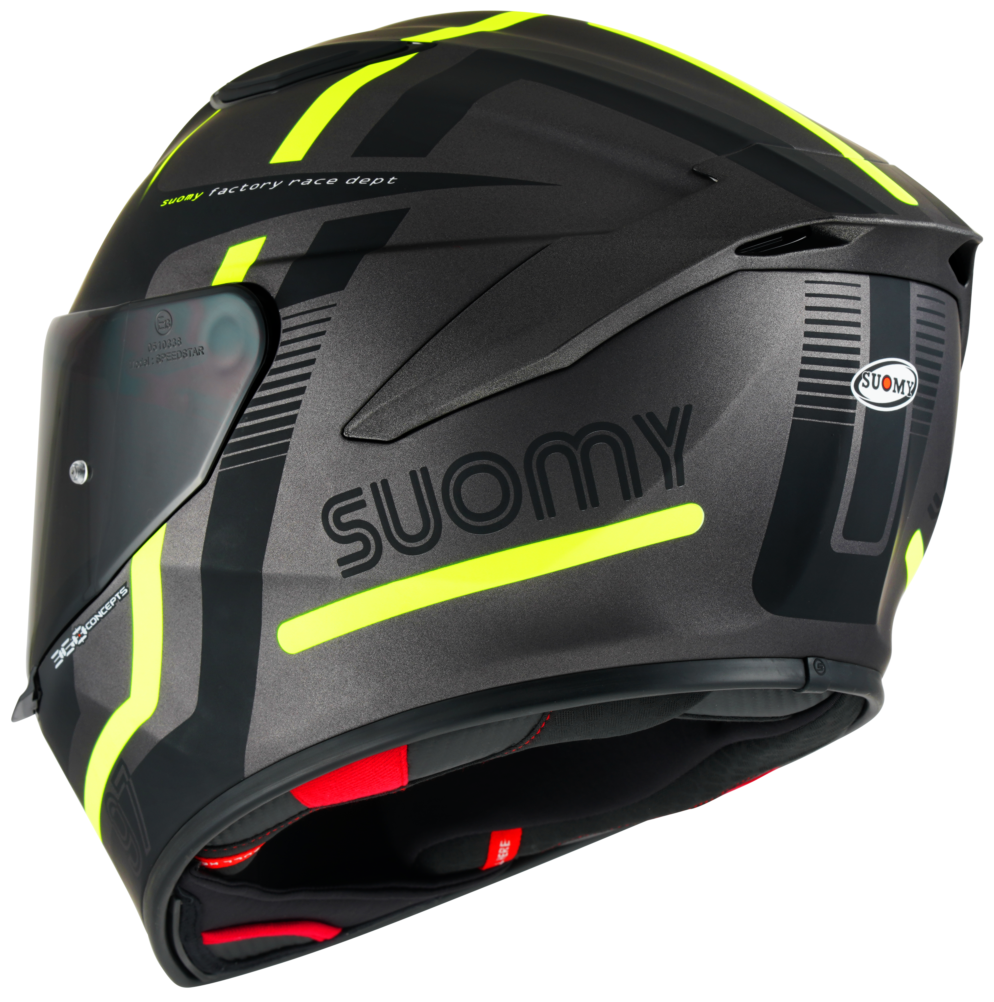 Suomy Track-1 Helm noventa y siete Matt Gun Metal/Gelb K6T10013
