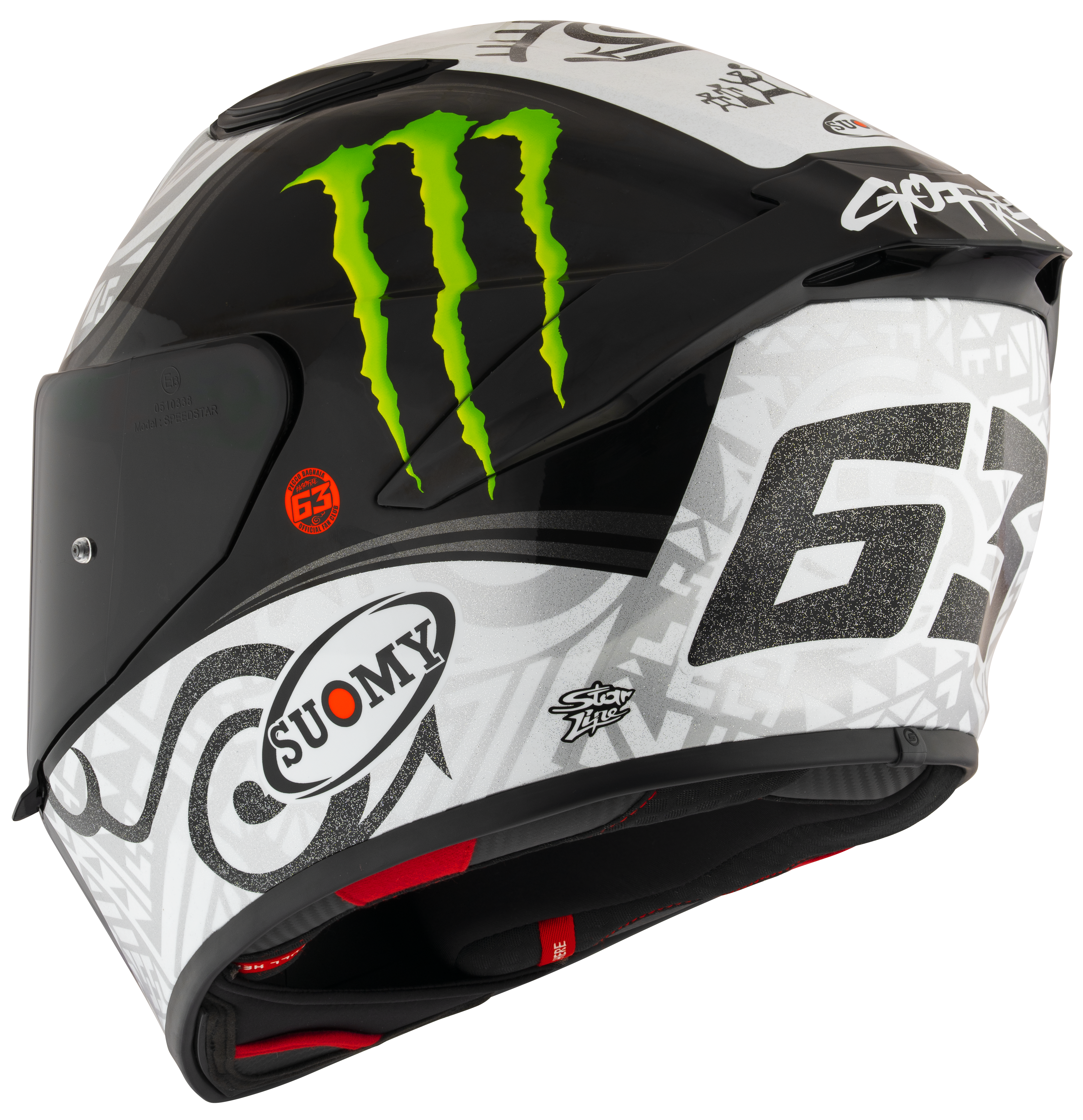 Suomy Track-1 Helm Francesco Pecco Bagnaia Prueba de invierno 2023 réplica K6T10015