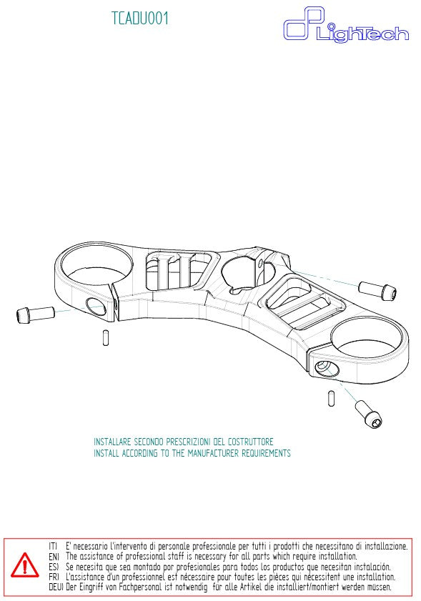 Gabel Bridge (arriba) Lighteech Ducati Panigale V4/S/R (18-24) TCADU001NER