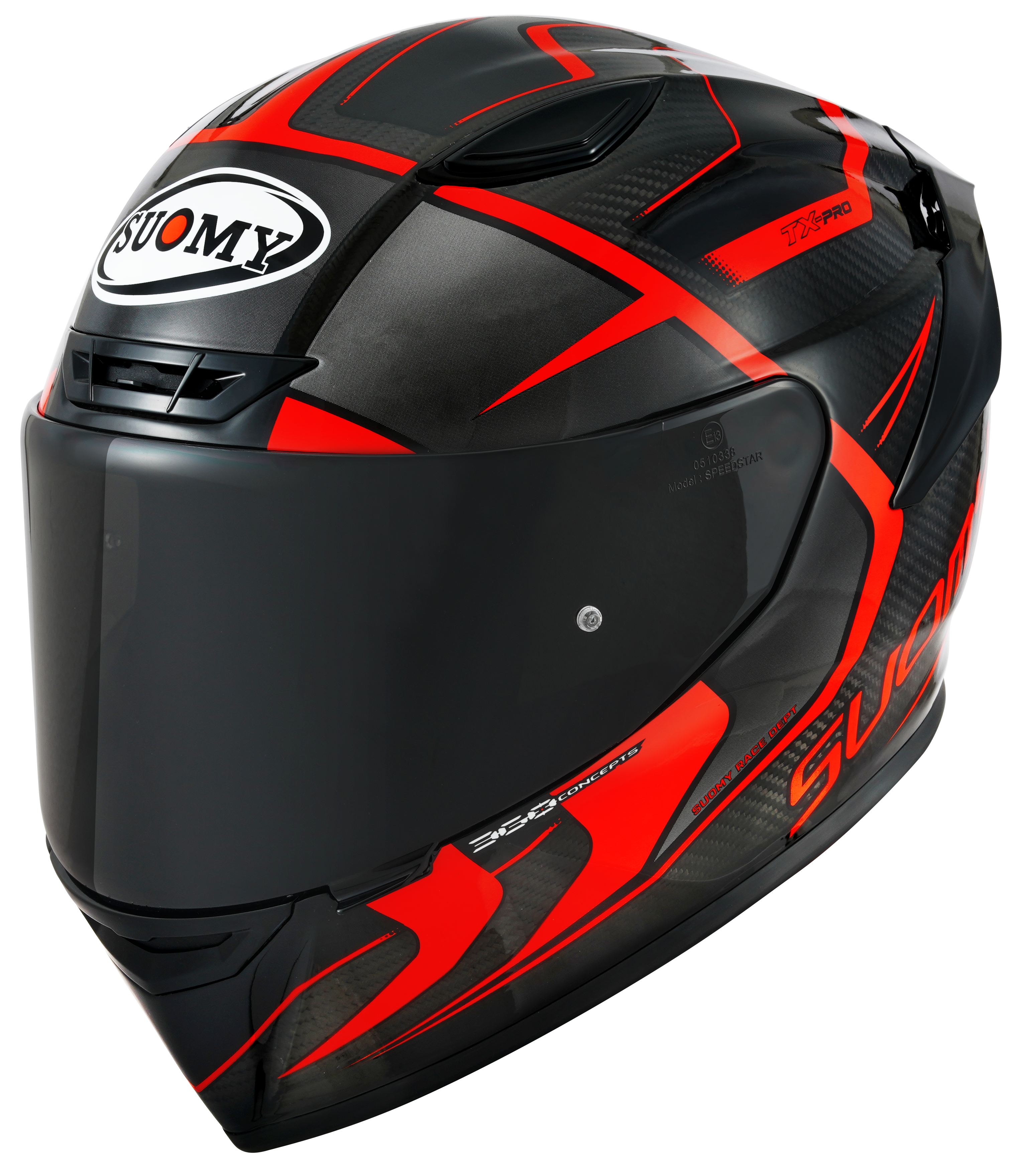 Suomy tx-pro timón de carbono FLURO K6TX0003