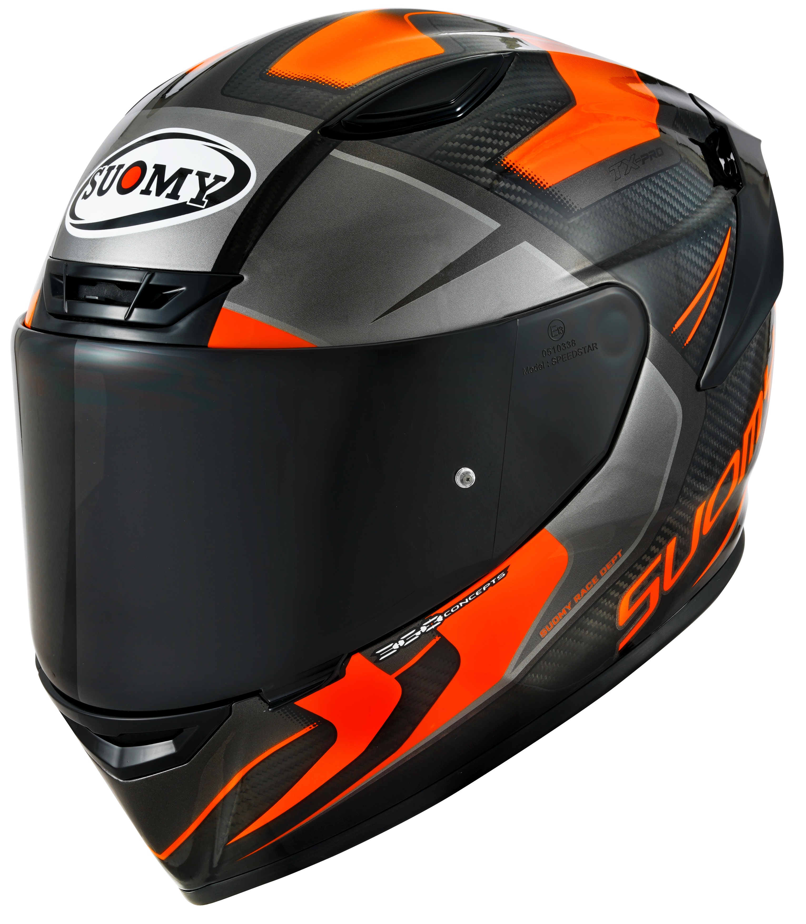 Suomy tx-pro timón de carbono avance naranja fluo k6tx0004